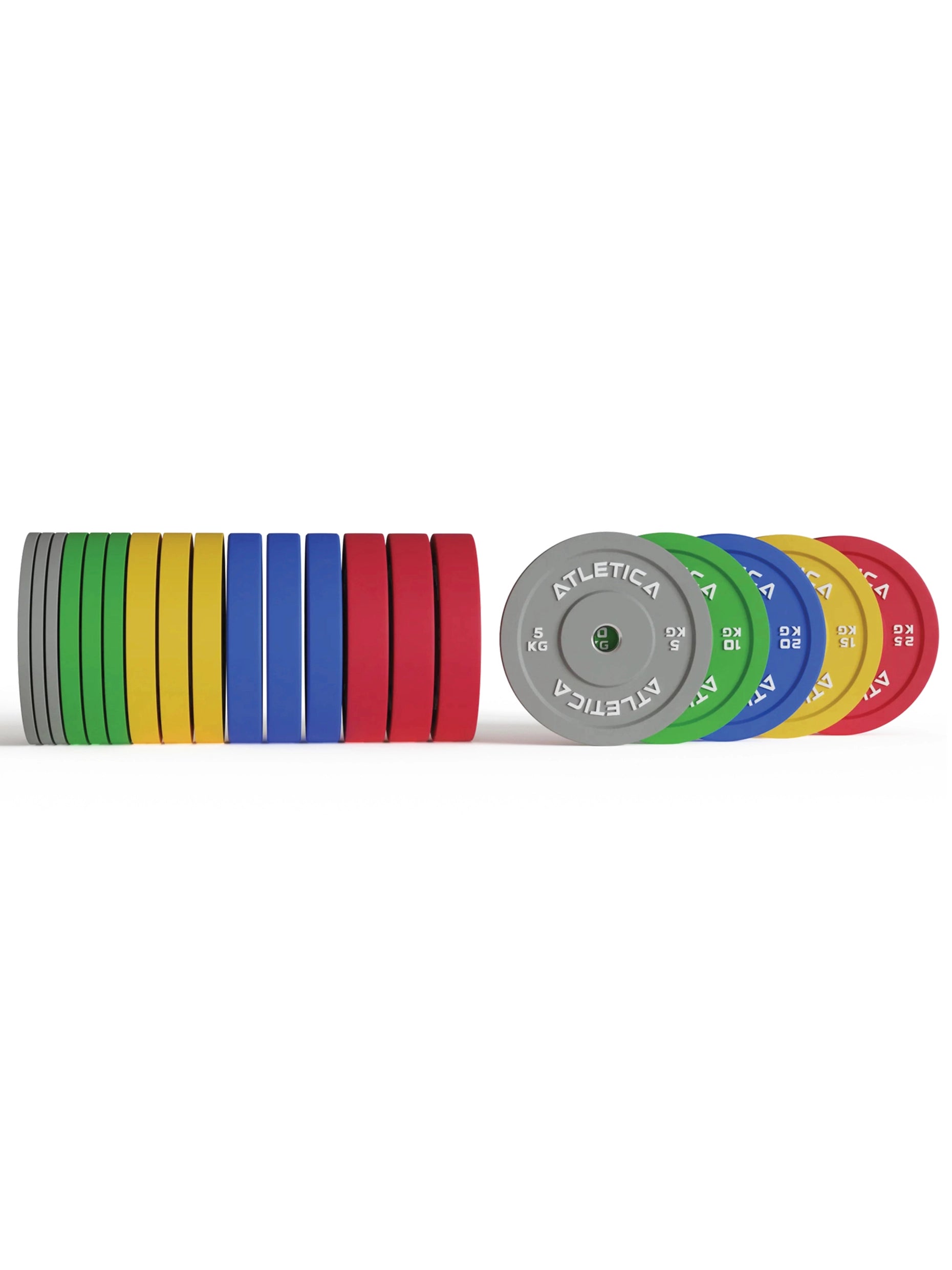 Trainingsscheiben Color Bumper Plates 300 kg bestehend aus 4x 5 kg ∣ 4x 10 kg ∣ 4x 15 kg ∣ 4x 20 kg ∣ 4x 25 kg