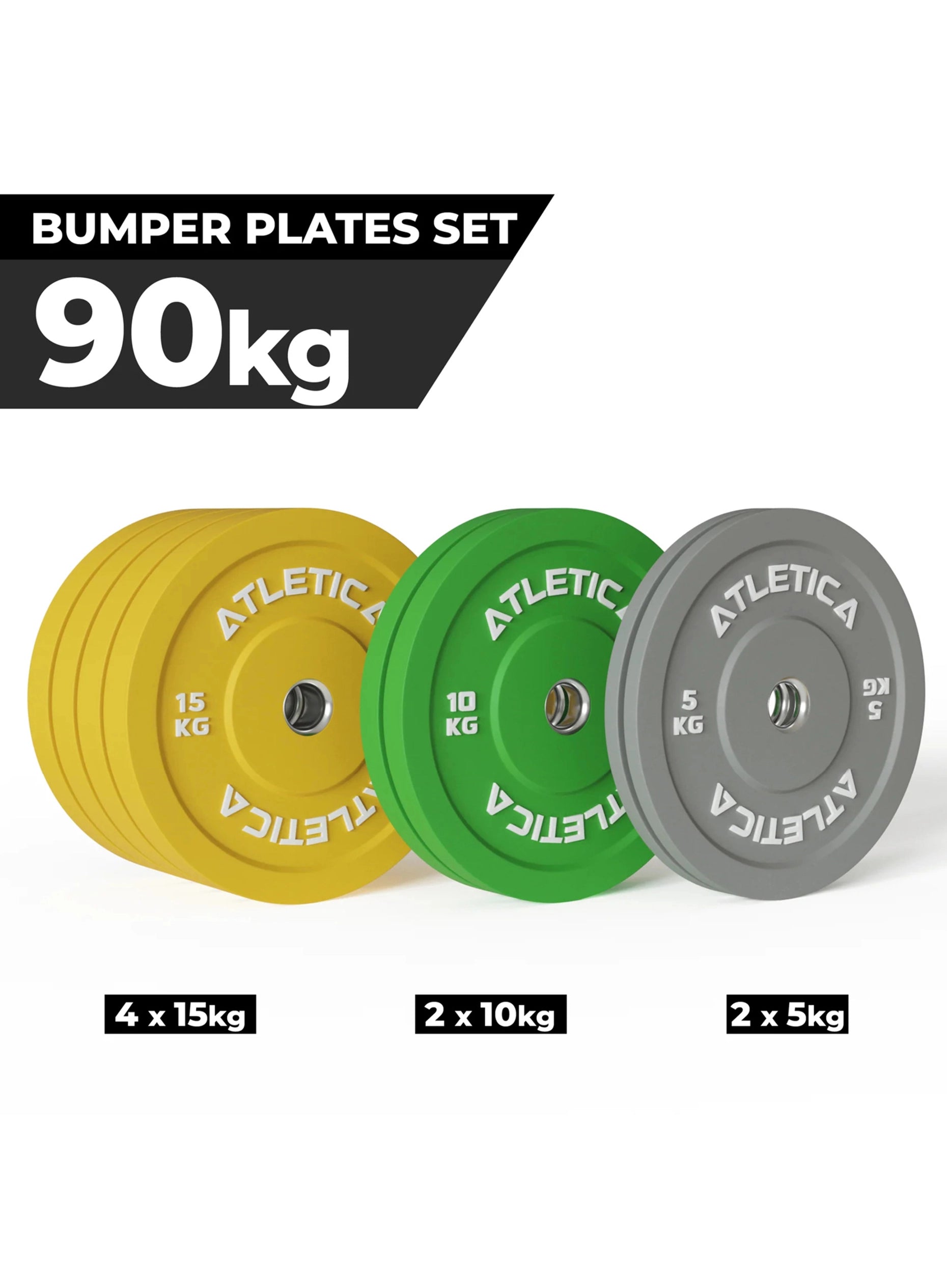 Hantelscheiben Color Bumper Plates Set: 90 kg Hantelscheiben