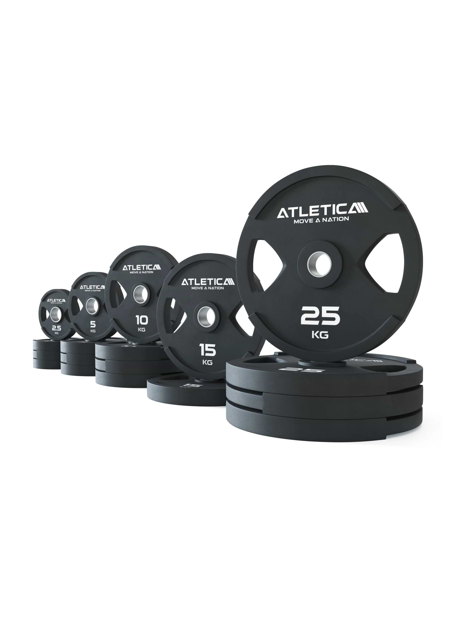 Gewichte Set 200 kg Set Dual-Gripper Plates in 4x2.5kg | 4x5kg | 4x10kg | 2x15kg | 4x25kg | Schadstoffrei mit TÜV REACH Zertifikat