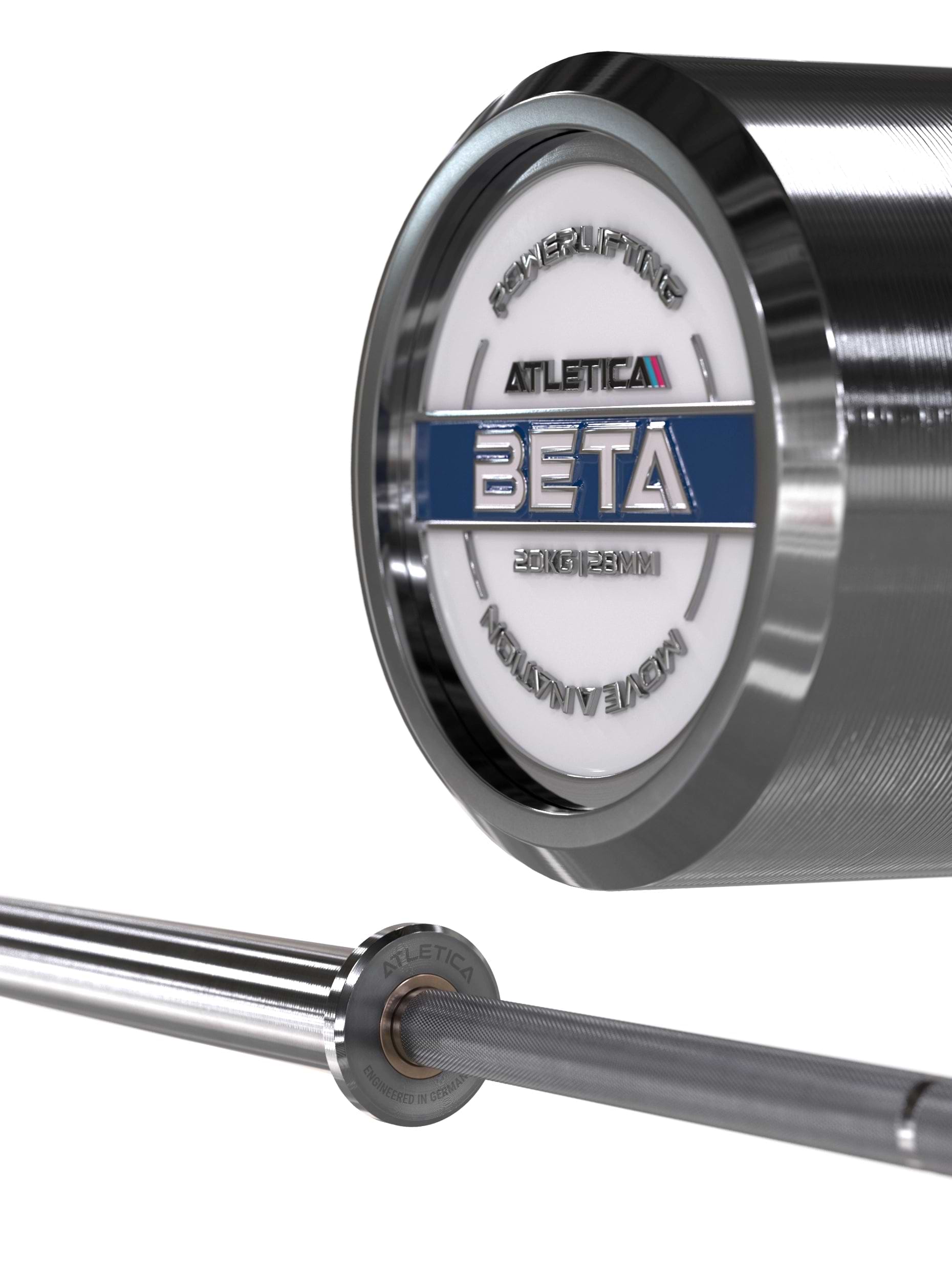 Hantelstangen: Langhantel Beta Powerlifting Langhantel, Entfessele Dein Powerlifting-Potential | 20kg | IPF-Markierung | Chrome / Military Green | 1200kg Belastbarkeit