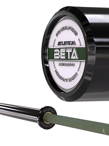 Hantelstangen: Langhantel Beta Powerlifting Langhantel, Entfessele Dein Powerlifting-Potential | 20kg | IPF-Markierung | Chrome / Military Green | 1200kg Belastbarkeit #color_military-green