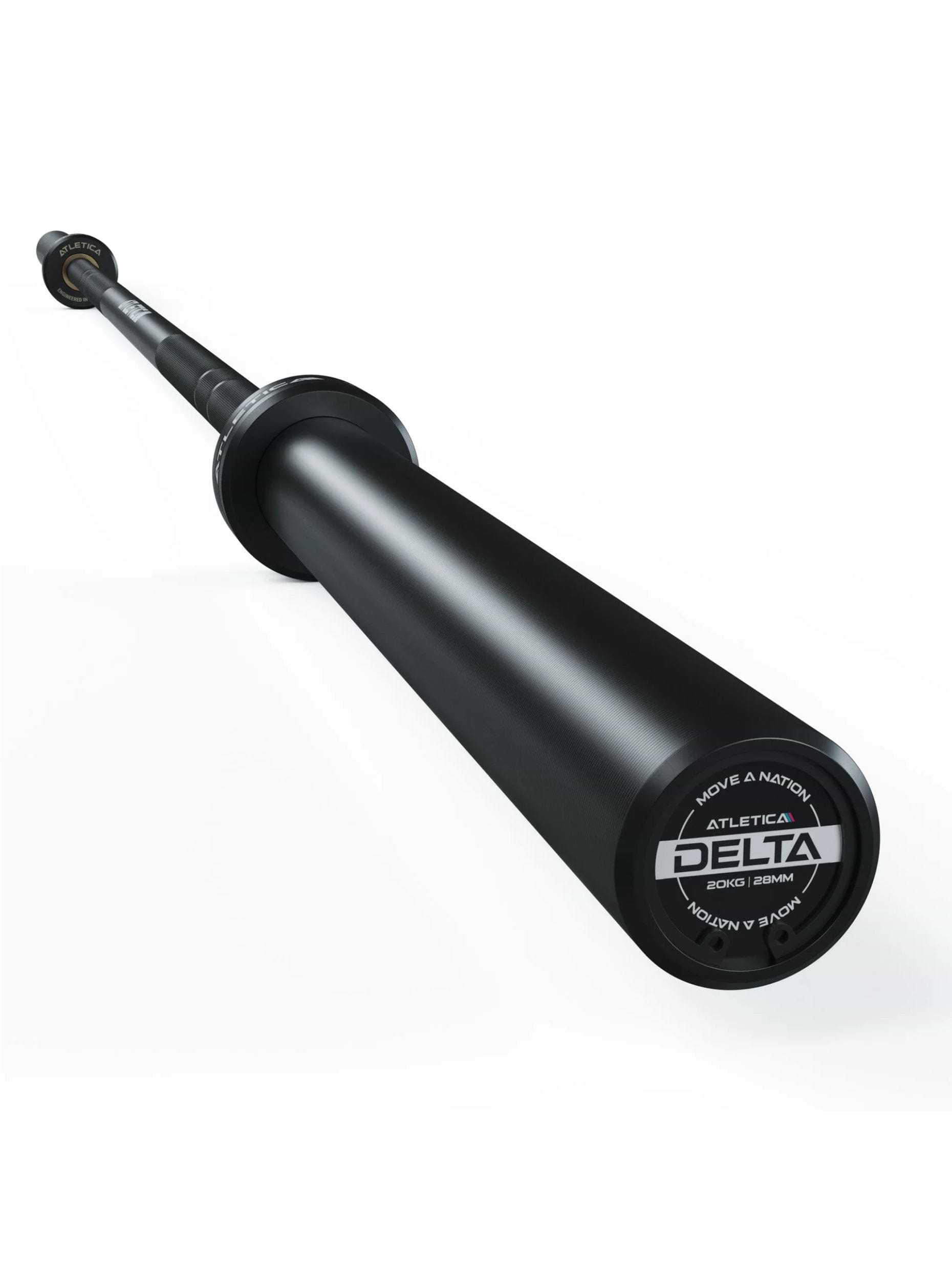 ATLETICA Langhantel Delta Set: Delta Hybrid Stange| 75kg Hantelscheiben | Alu-Hantelverschlüsse | Für Gewichtheben, Powerlifting und CrossFit,