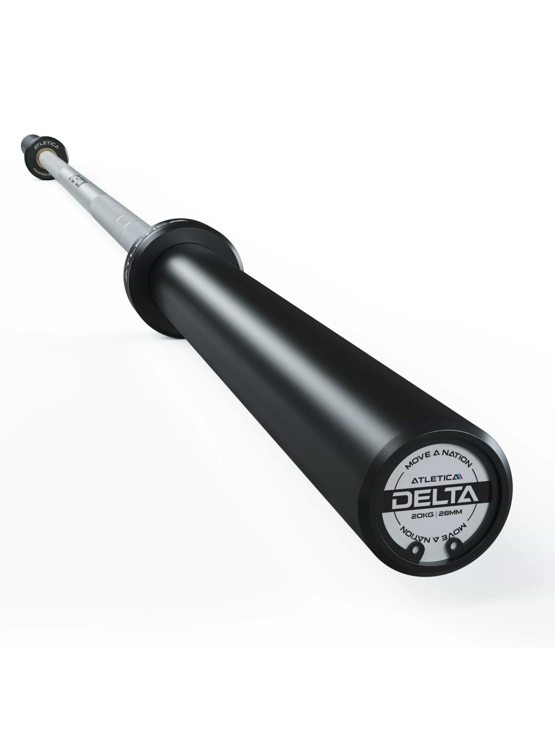 ATLETICA Langhantel Delta Set: Delta Hybrid Stange| 75kg Hantelscheiben | Alu-Hantelverschlüsse | Für Gewichtheben, Powerlifting und CrossFit, 