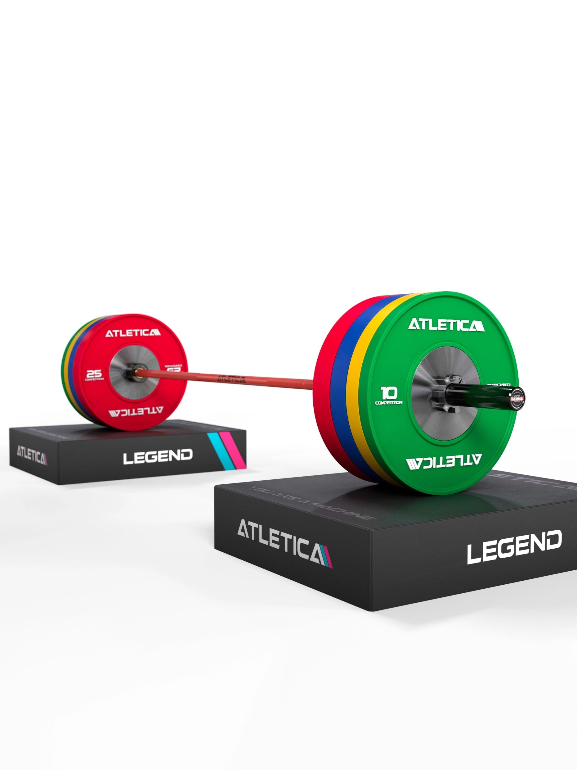 Hantelstangen: Langhantel Gamma Powerlifting Langhantel | 20kg | IPF- & IWF-Markierungen | Chrome / Sportscar Red | 1200kg Belastbarkeit 