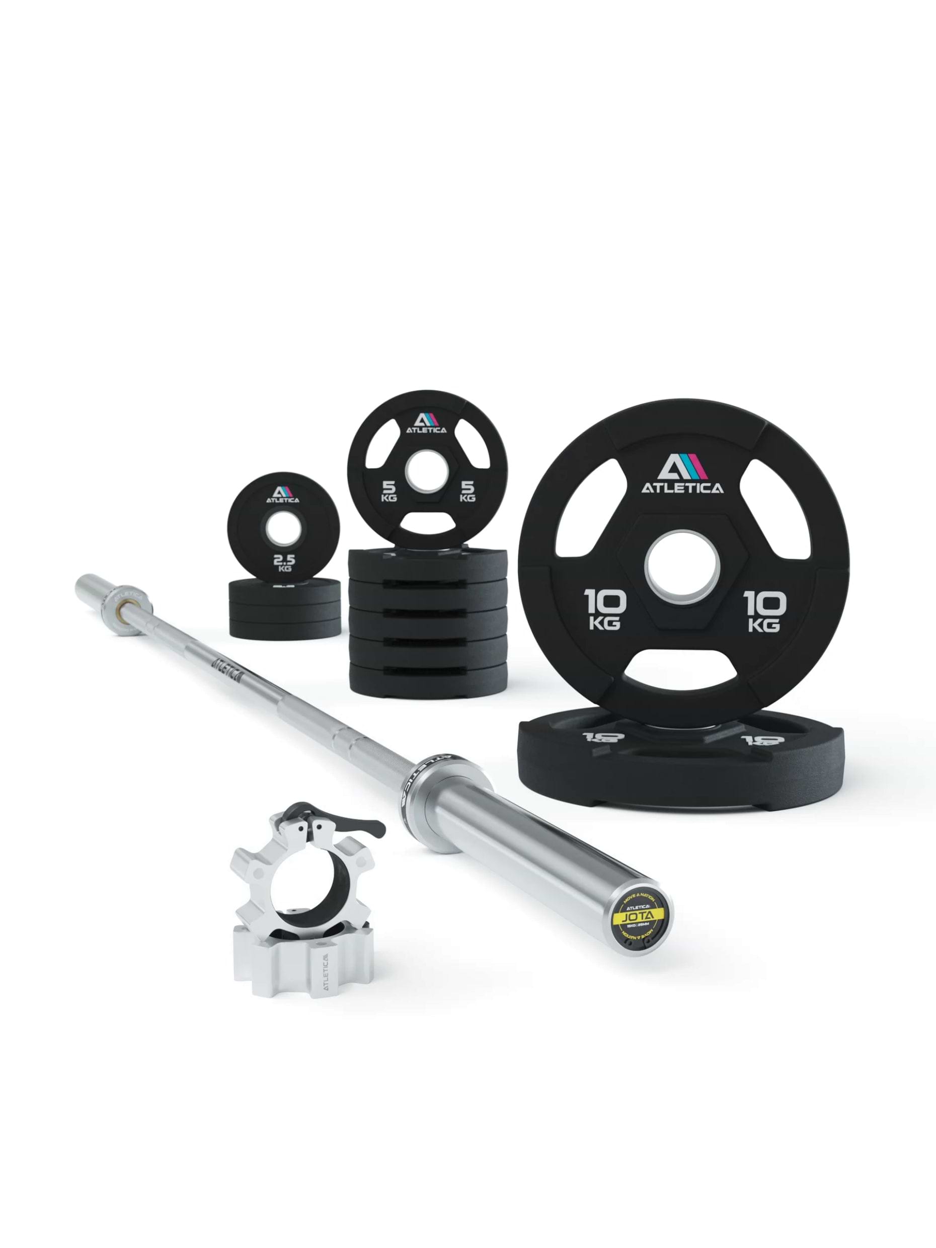 Hantelstangen Set Jota Energy: Jota Langhantel für Frauen | 60kg Dual-Gripper-Plates | Aluminium Collars| Speziell für Athletinnen