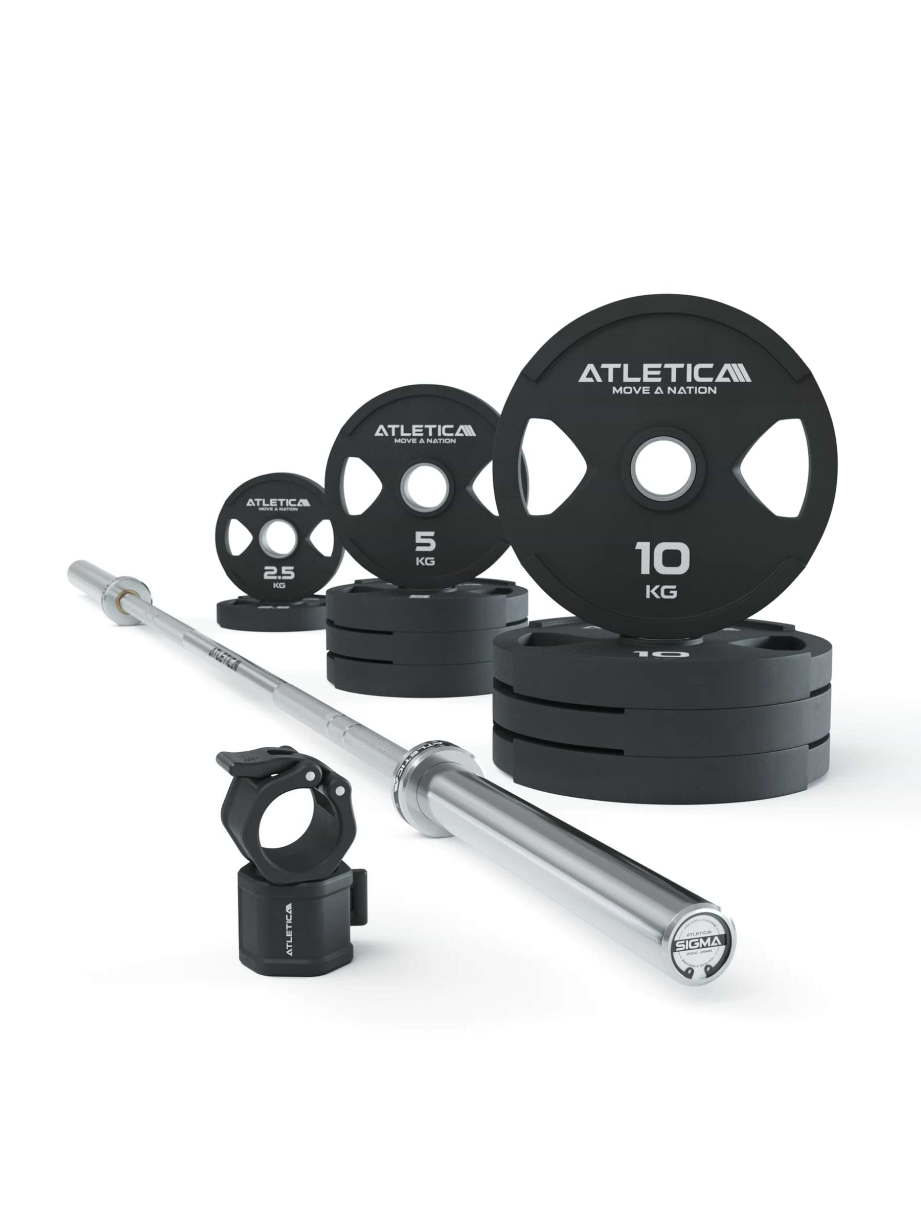 Hantelstangen Set: Sigma Training-Langhantel | 65kg Dual-Gripper Plates | Pro Collars | Dein Einstieg in die Welt des Kraftsports