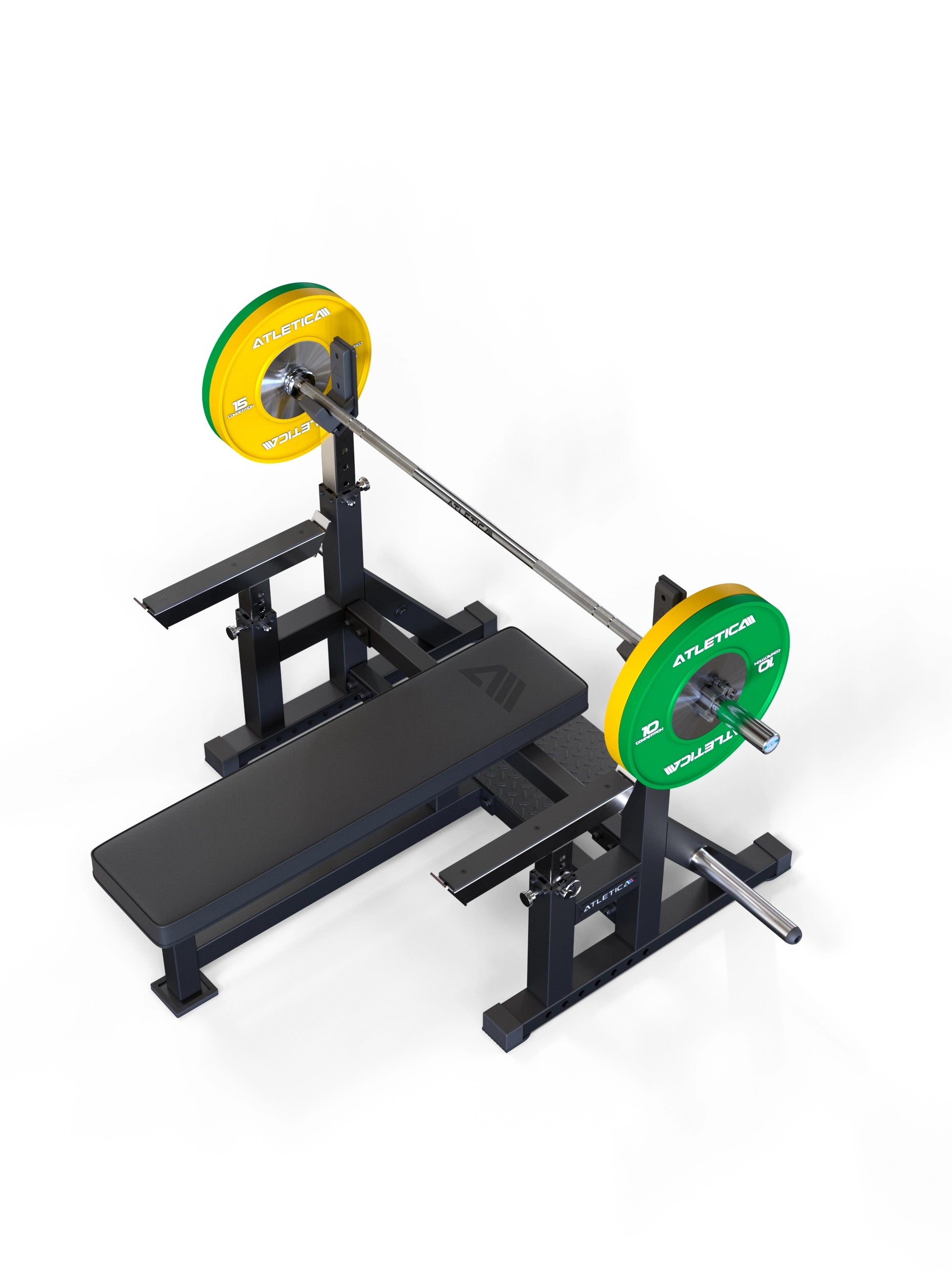 Hantelstangen, Langhantel Zeta: geringe Länge für kleine RäumeIdeal für Kraft & Platzeffizienz im Heim-Fitnessstudio | 15kg | IPF & IWF Markierungen