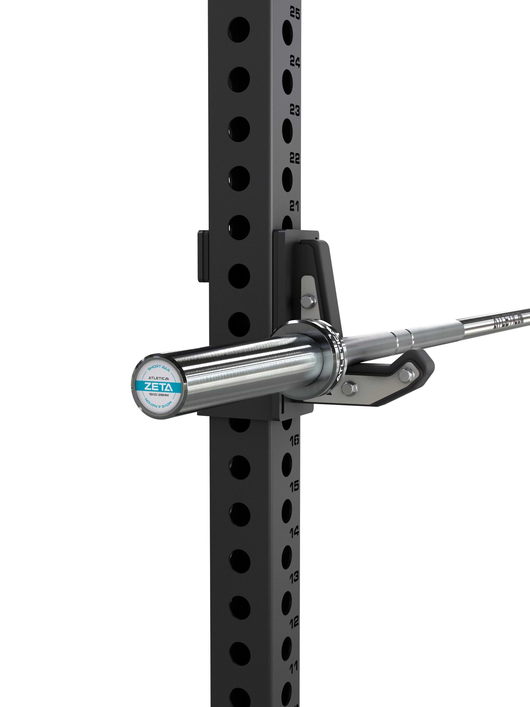 Hantelstangen, Langhantel Zeta: geringe Länge für kleine RäumeIdeal für Kraft & Platzeffizienz im Heim-Fitnessstudio | 15kg | IPF & IWF Markierungen