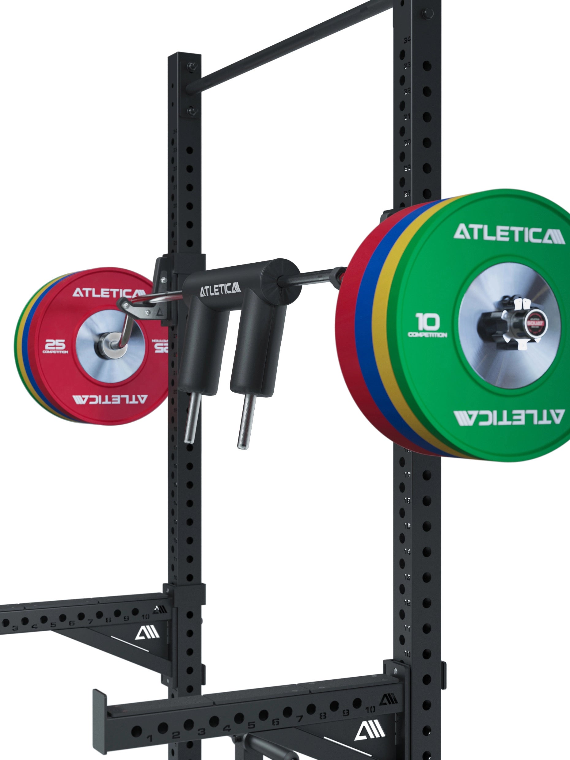 Safety Squat Bar: Sichereres/gelenkschonendes Kniebeugen | Angenehme Griffe/Polster | Entlastet Schultern/Rücken