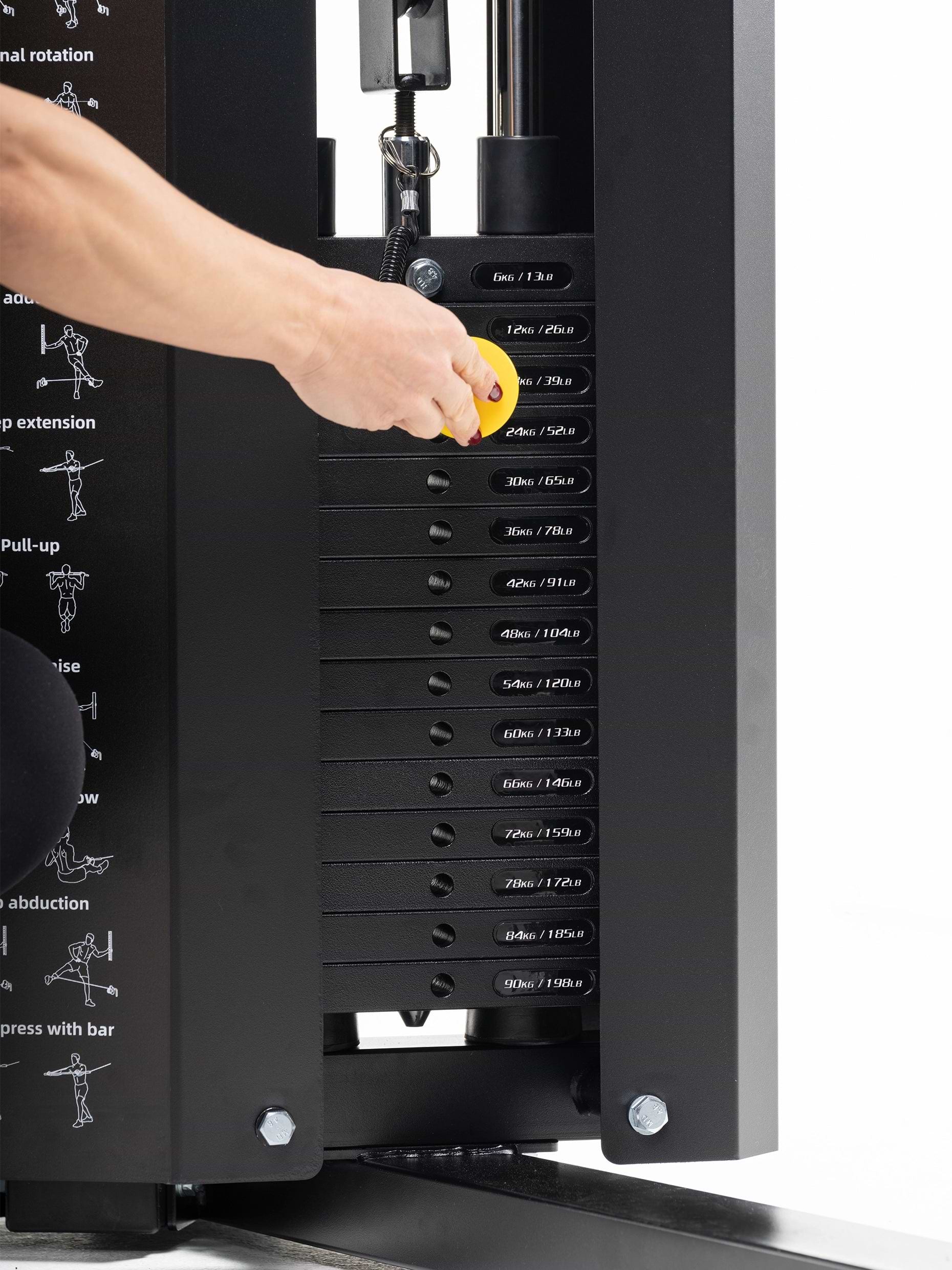 Steckgewichte an der Harrier Kabelzugstation