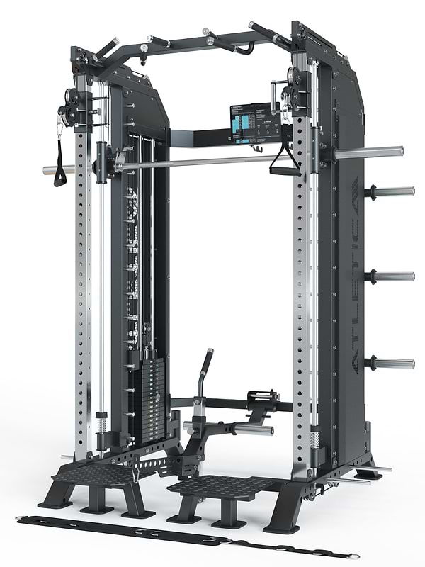 ATLETICA Hellraiser - krachtstation met kabelpulley, optrekstang, halterschijfopnames, Belt Squat-voorziening