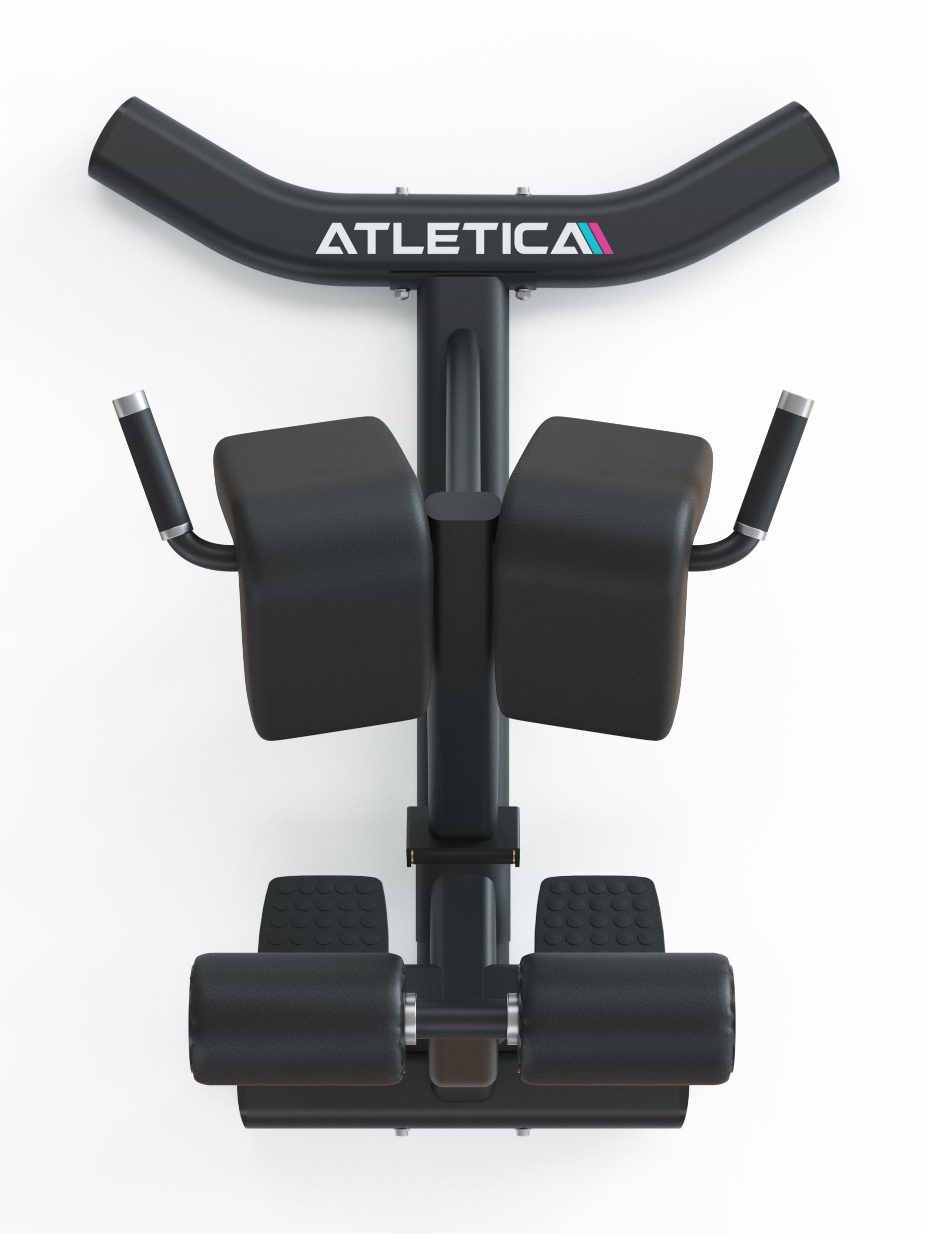 Rückenstrecker Hyperextension Hyperback: Zusätzliche Haltegriffe erleichtern das Einnehmen der optimalen Trainingsposition und den Ausstieg aus dem Gerät nach Übungsende