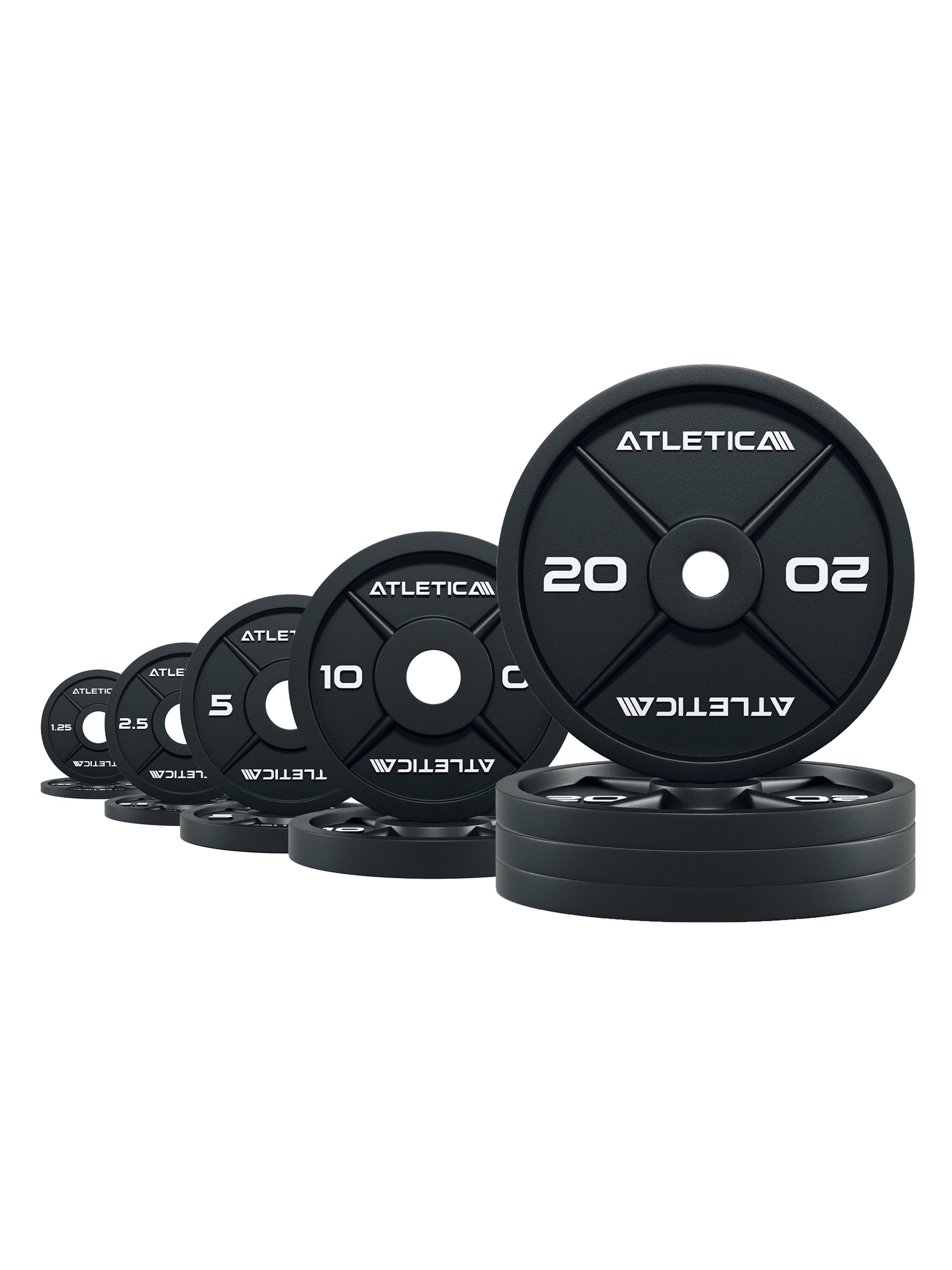 Gewichte Iron plates: 117.5 kg Set ∣ 2 x 1.25 kg | 2 x 2.5 kg | 2 x 5 kg | 2 x 10 kg | 4 x 20 kg ∣ Gusseisen ∣ 50mm