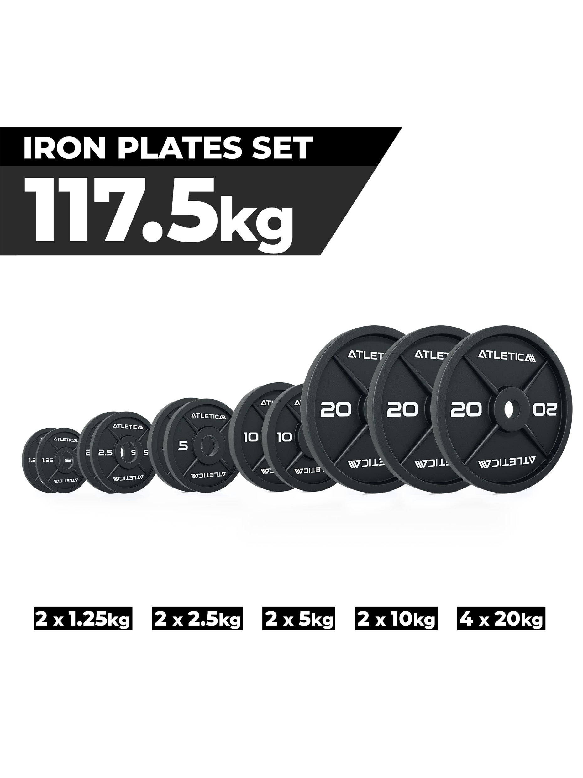 Gewichte Iron plates: 117.5 kg Set ∣ Gusseisen