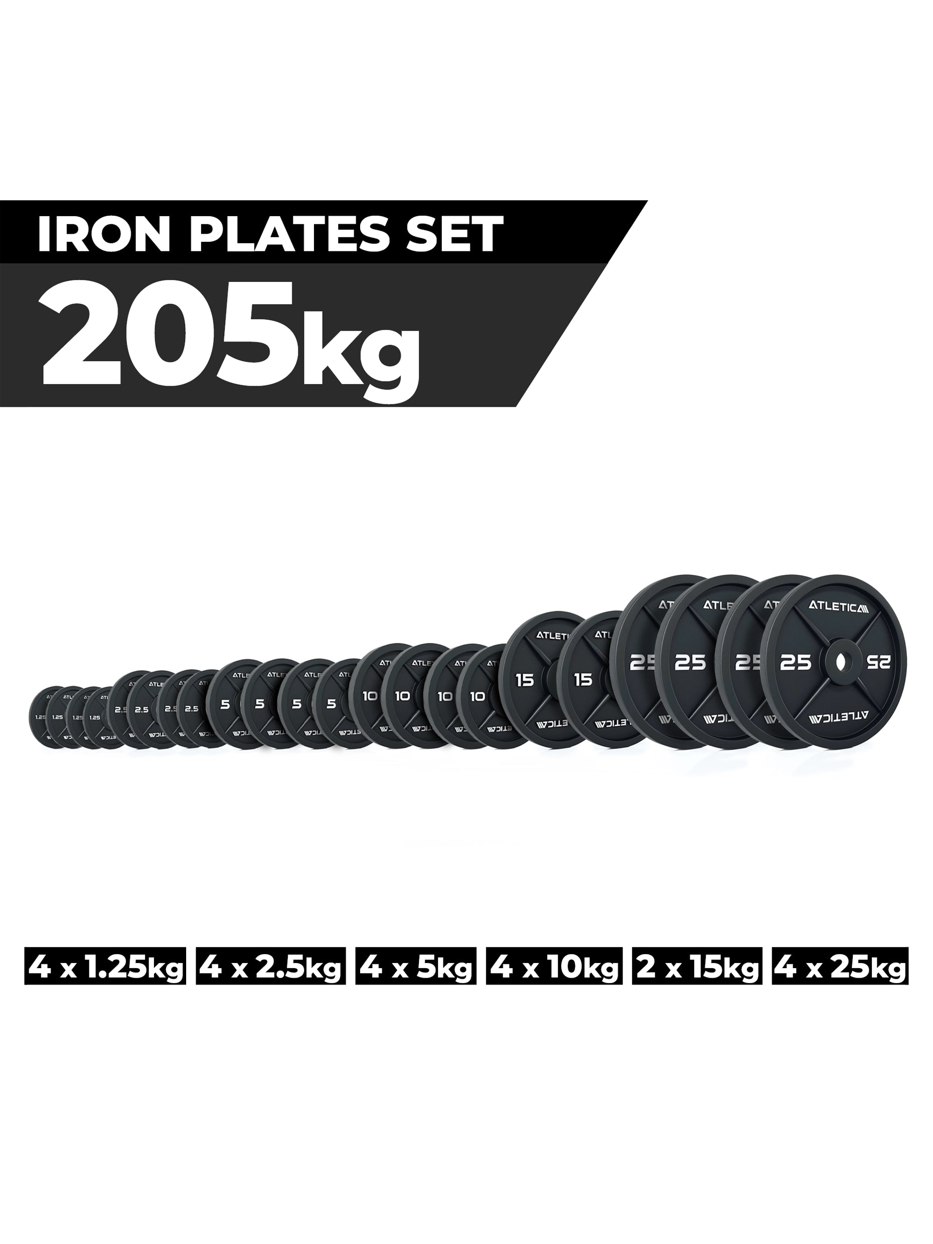 Hantelscheiben Iron plates: Gusseisen Set 205 kg Iron Plates Set