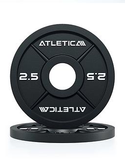 ATLETICA Iron Plates – två svarta gjutjärnsviktskivor, 2.5 kg, en stående, en liggande