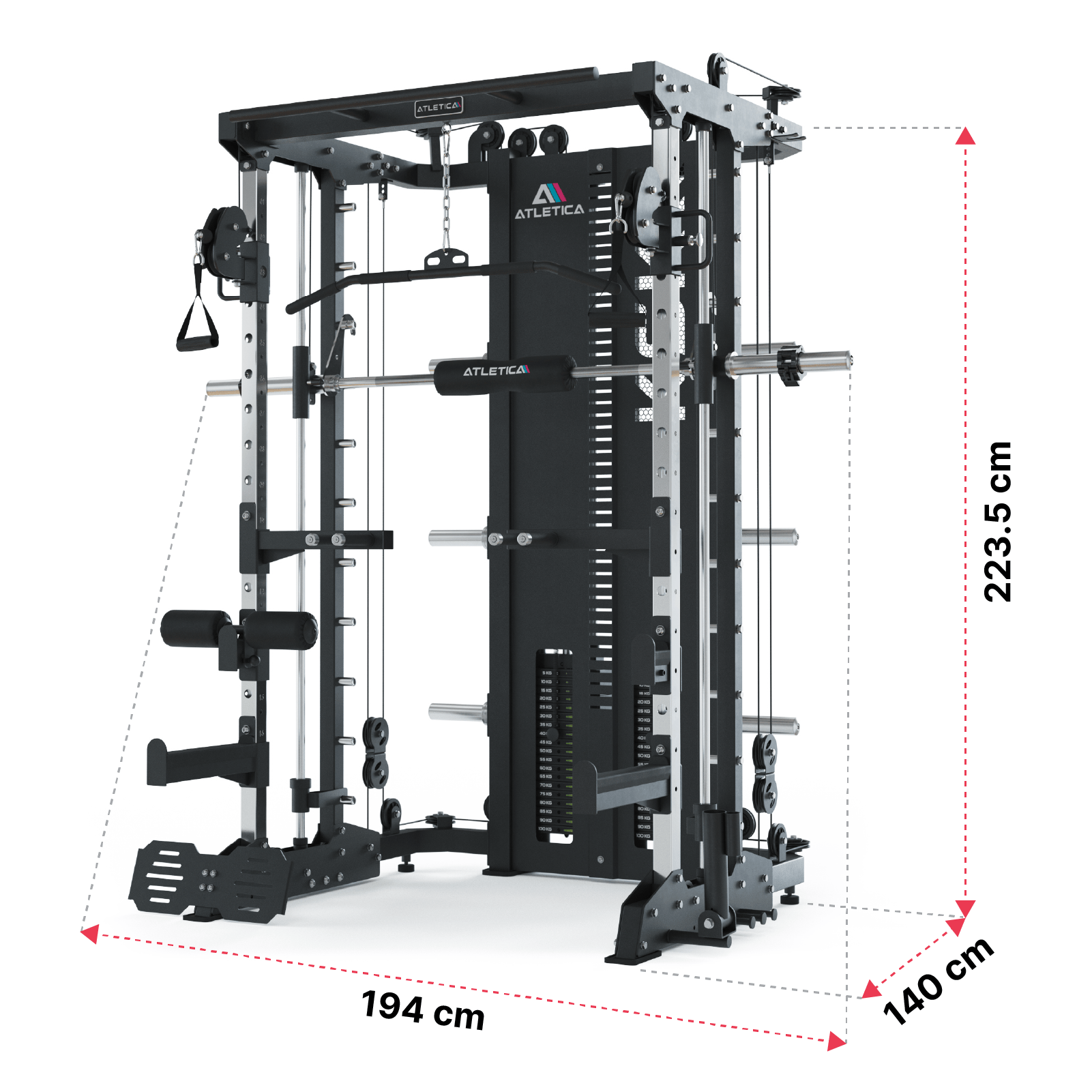 KSK Multipresse von Atletica: Dimensionen