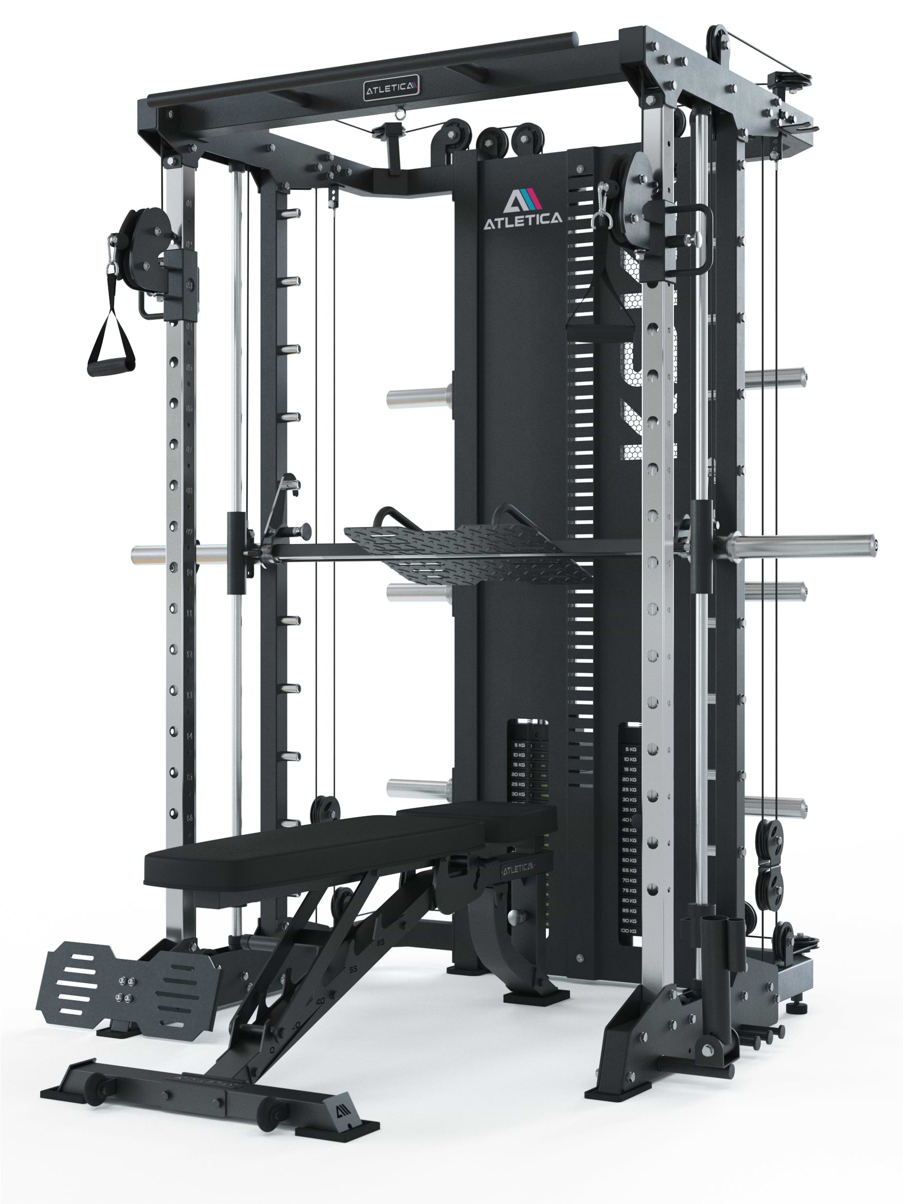 KSK Kraftstation Target Set: Set aus KSK Multipresse inkl. Jammer Arms und Leg Press & B2 Hantelbank mit Optionen für Arm- und Beintraining