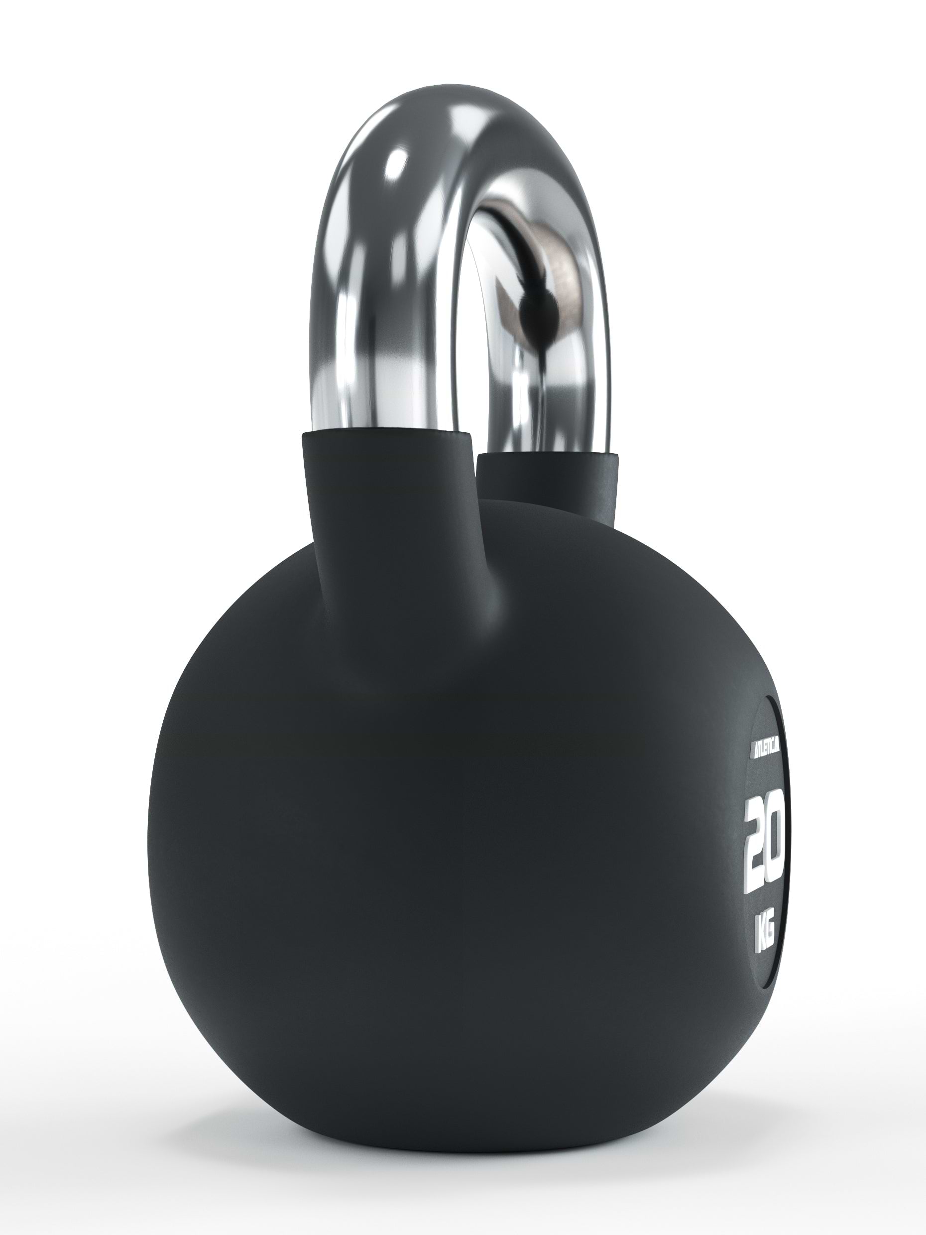 Gummierte Kugelhantel mit Chromgriff,