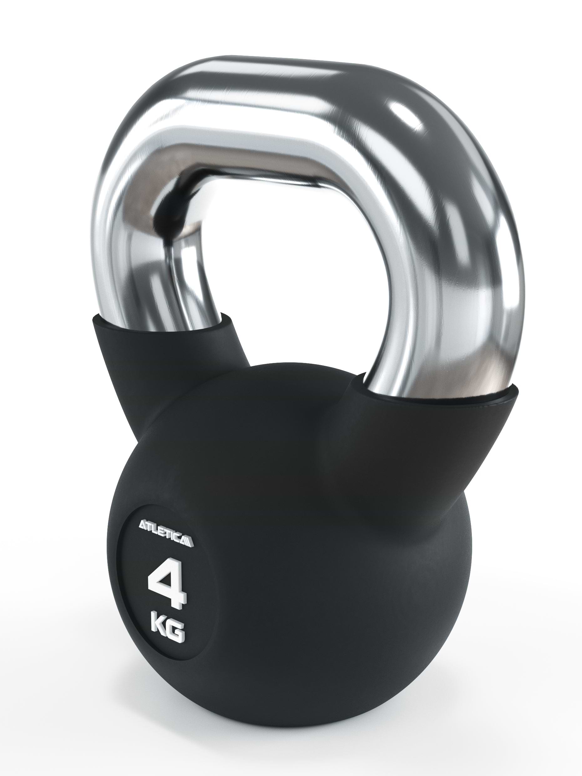 Gummierte Kugelhantel mit Chromgriff,