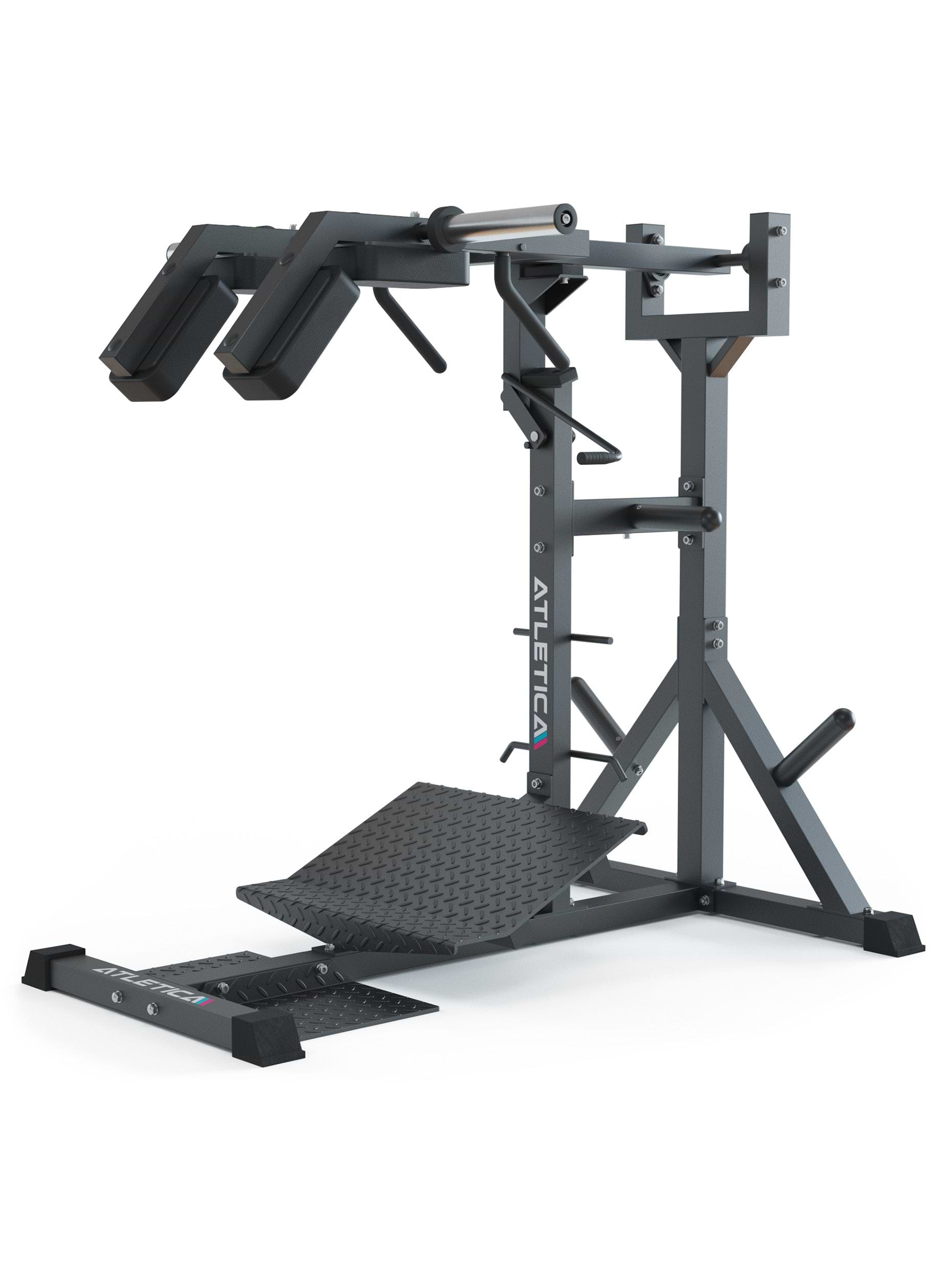 Kraftgeräte: Kniebeuge- und Wadenmaschine Für Squats und stehendes Wadenheben | Tiefe Hocke dank idealer Ergonomie | Rückenschonender Bewegungsablauf