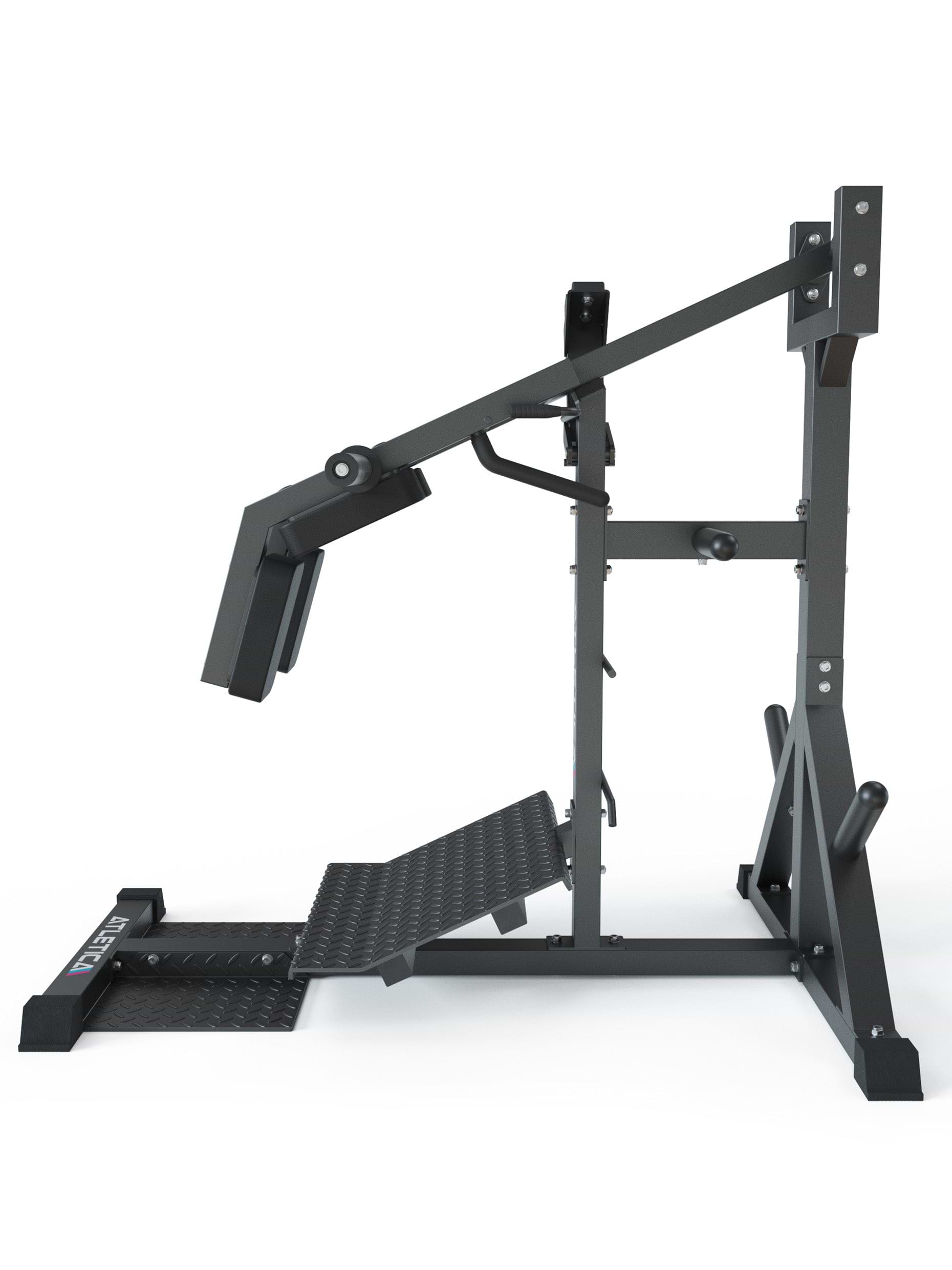 Kraftgeräte: Kniebeuge- und Wadenmaschine Für Squats und stehendes Wadenheben | Rückenschonender Bewegungsablauf