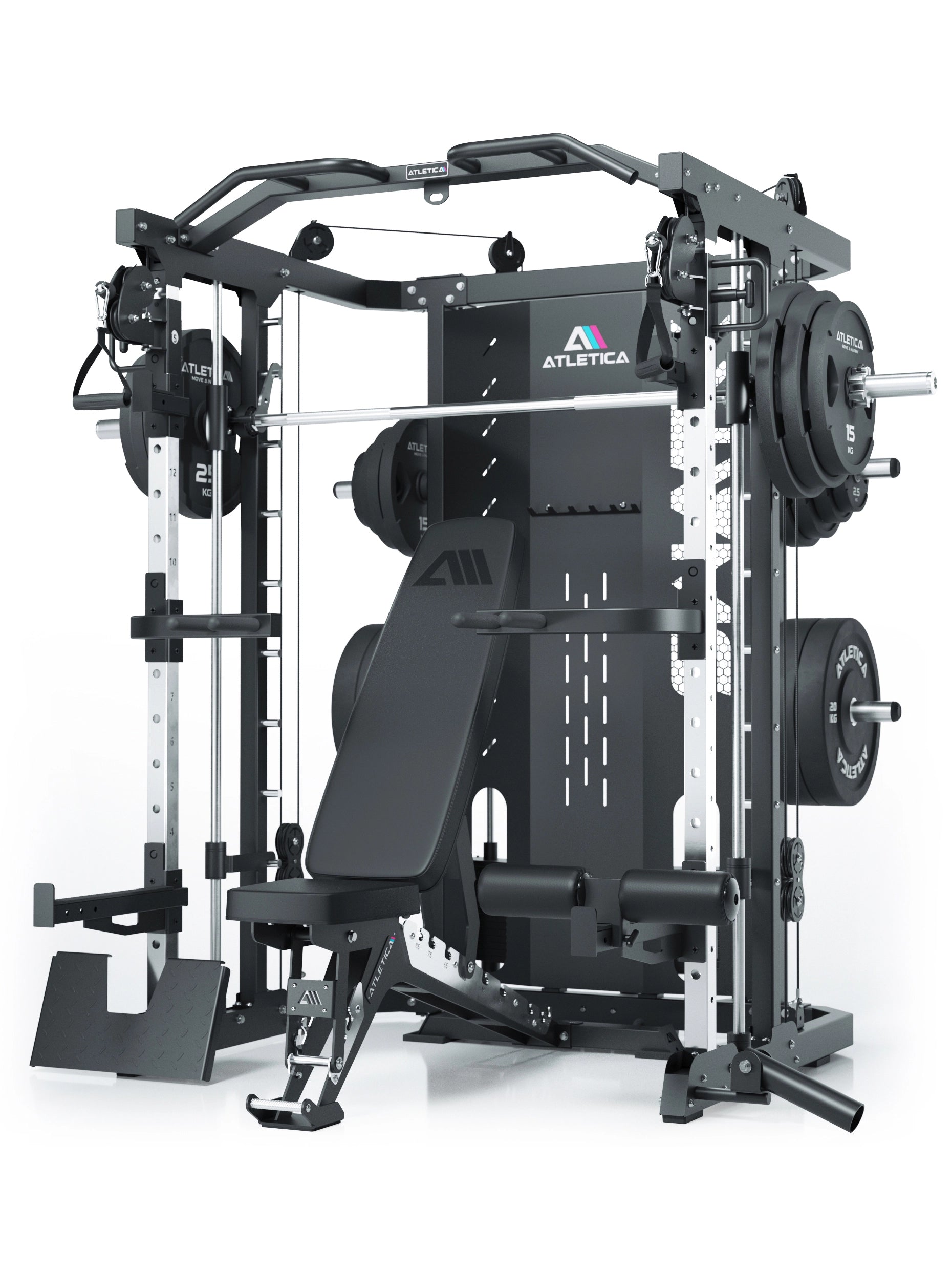 SWAT Kraftstation inkl. X-Bench Hantelbank mit Anbauteilen für Arm- und Beintraining
