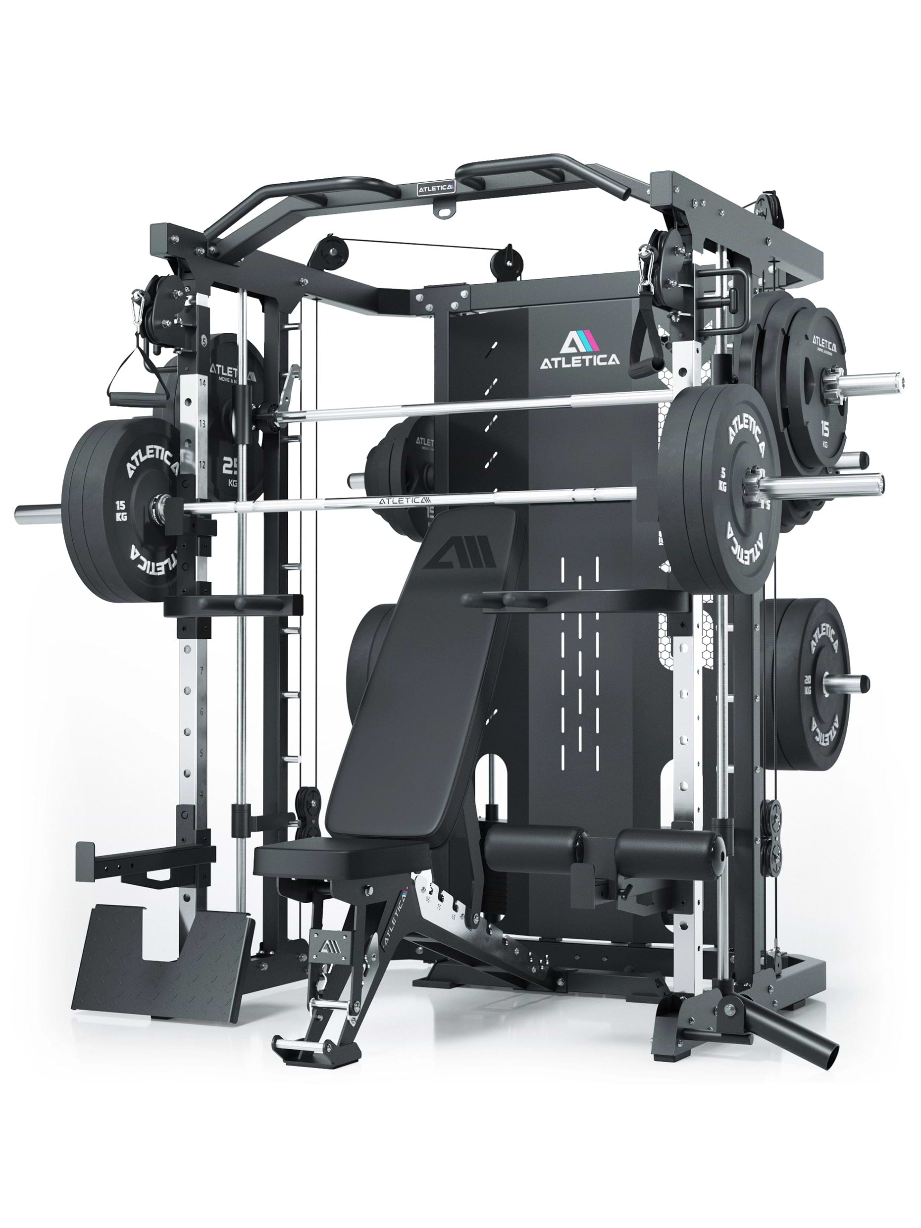 SWAT Kraftstation inkl. B2 Fullbody Hantelbank mit Anbauteilen für Arm- und Beintraining & Jammer Arms