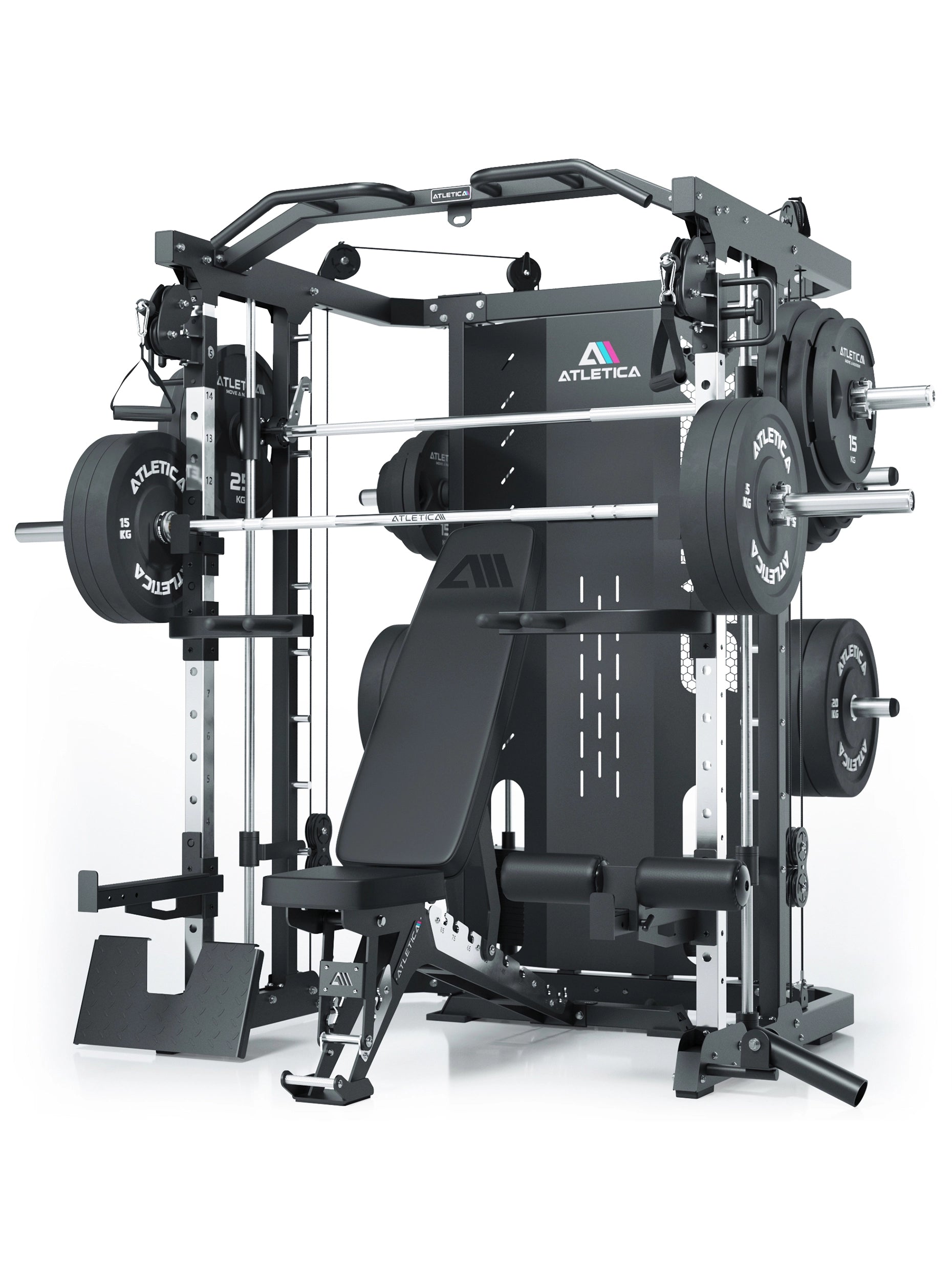 SWAT Kraftstation inkl. B2 Fullbody Hantelbank mit Anbauteilen für Arm- und Beintraining & Jammer Arms