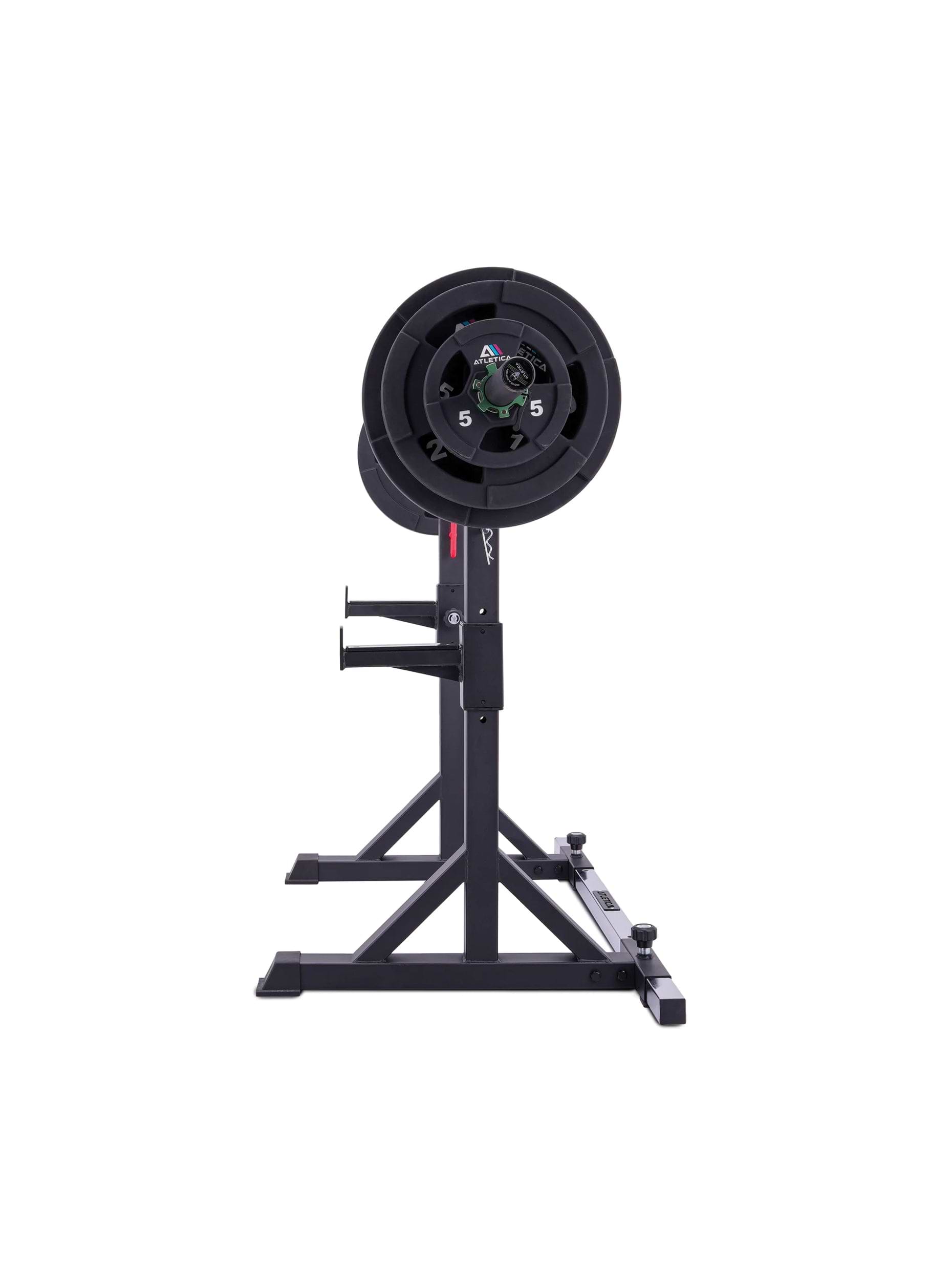 Kraftgerät Kompakter Kniebeugenständer Twin Free Stands, Langhantel mit Hantelscheiben