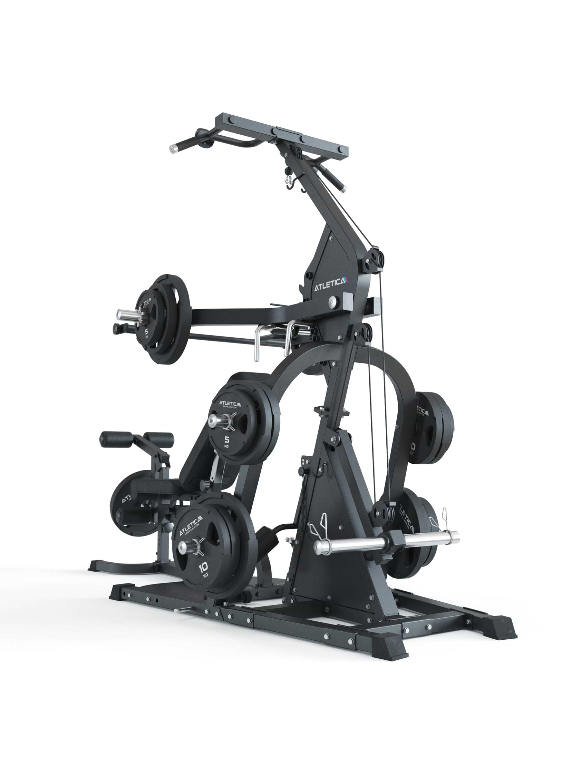 Kabelzugstation Triton, Multigym Triplex Station: als Set mit X-Bench Hantelbank,