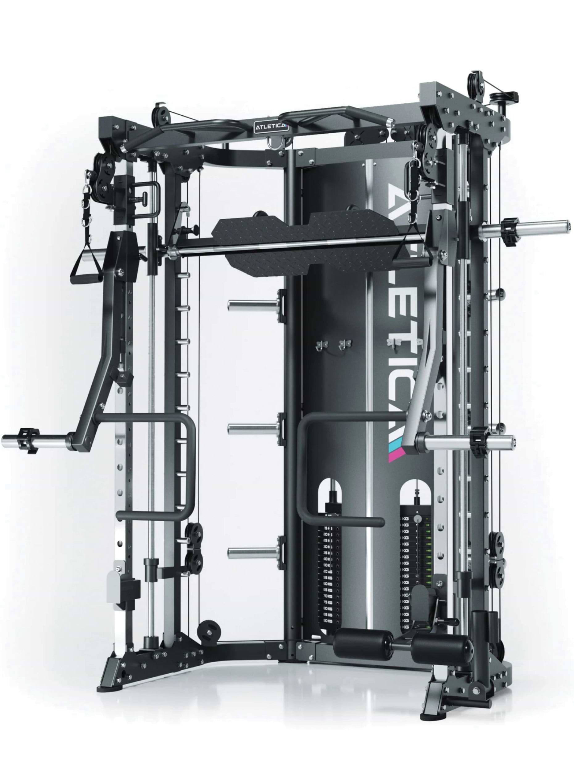 Kraftstation Allround Power Rack und Smith Machine X-Prime: mit Powerlifting Monolifts, Jammer Arme, Beinpresse, Legblocker, Dip, Latzug bis 180kg, ideal für Powerlifter und Kraftsportler