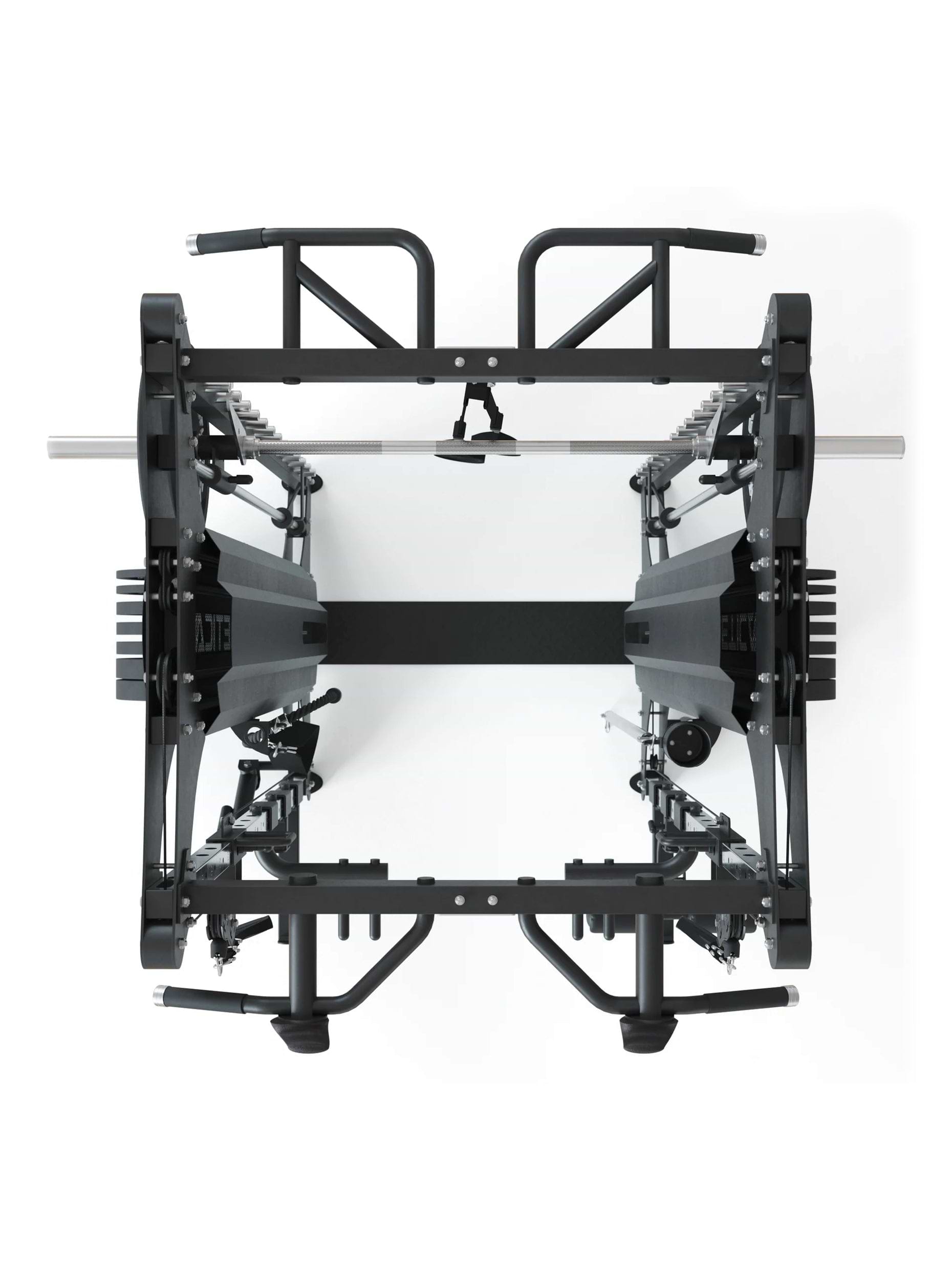 ATLETICA Doppelseitige Smith Maschine X-Dual, Studio Qualität, Training zu zweit, entkoppelte Smith- und Kabelzugfunktion, zwei separat aufgebaute Einheiten