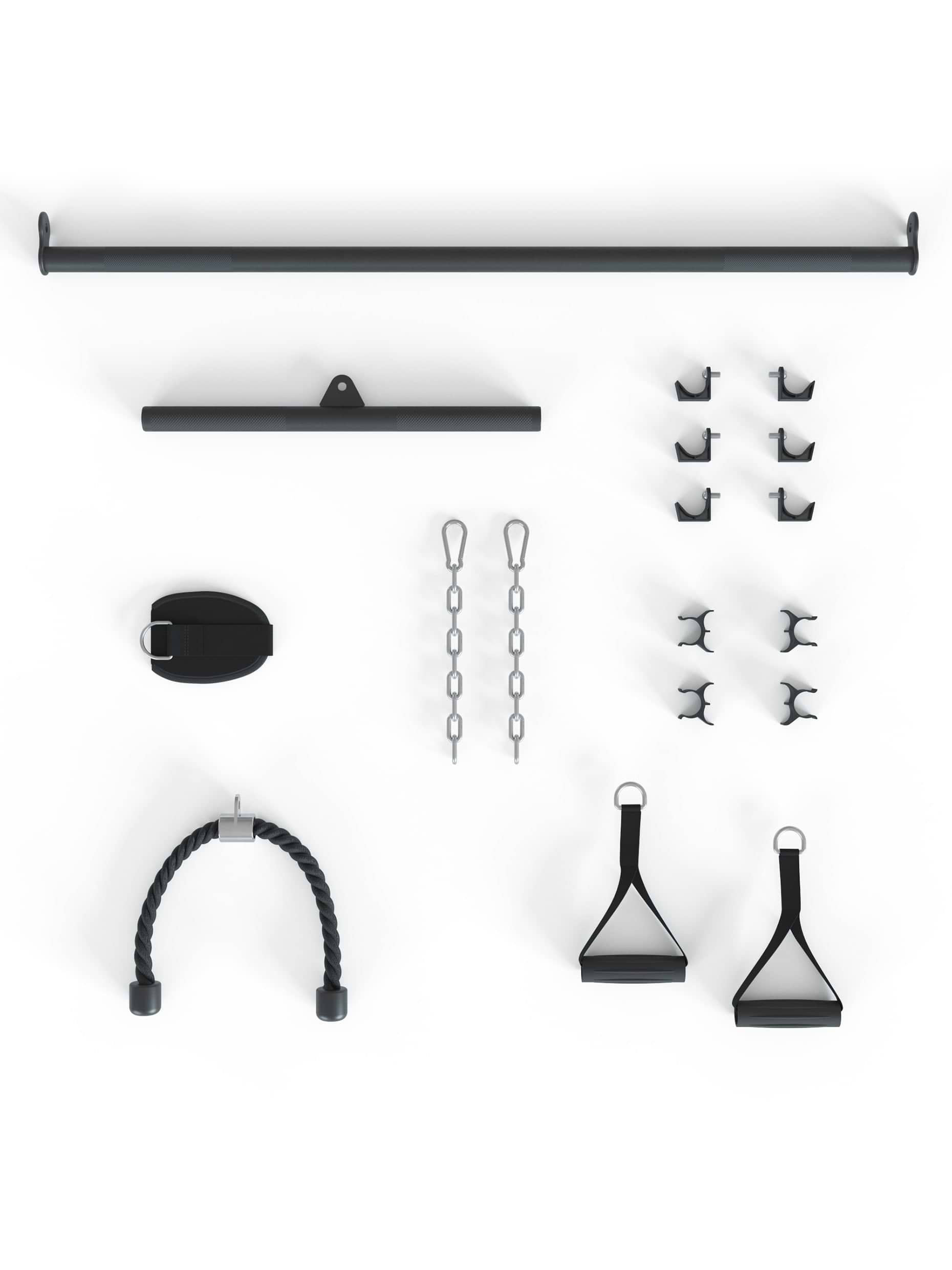 Kabelzug Kraftstation X-Five: 195cm für niedrige Deckenhöhen, auch in 210cm verfügbar, Anbauteile