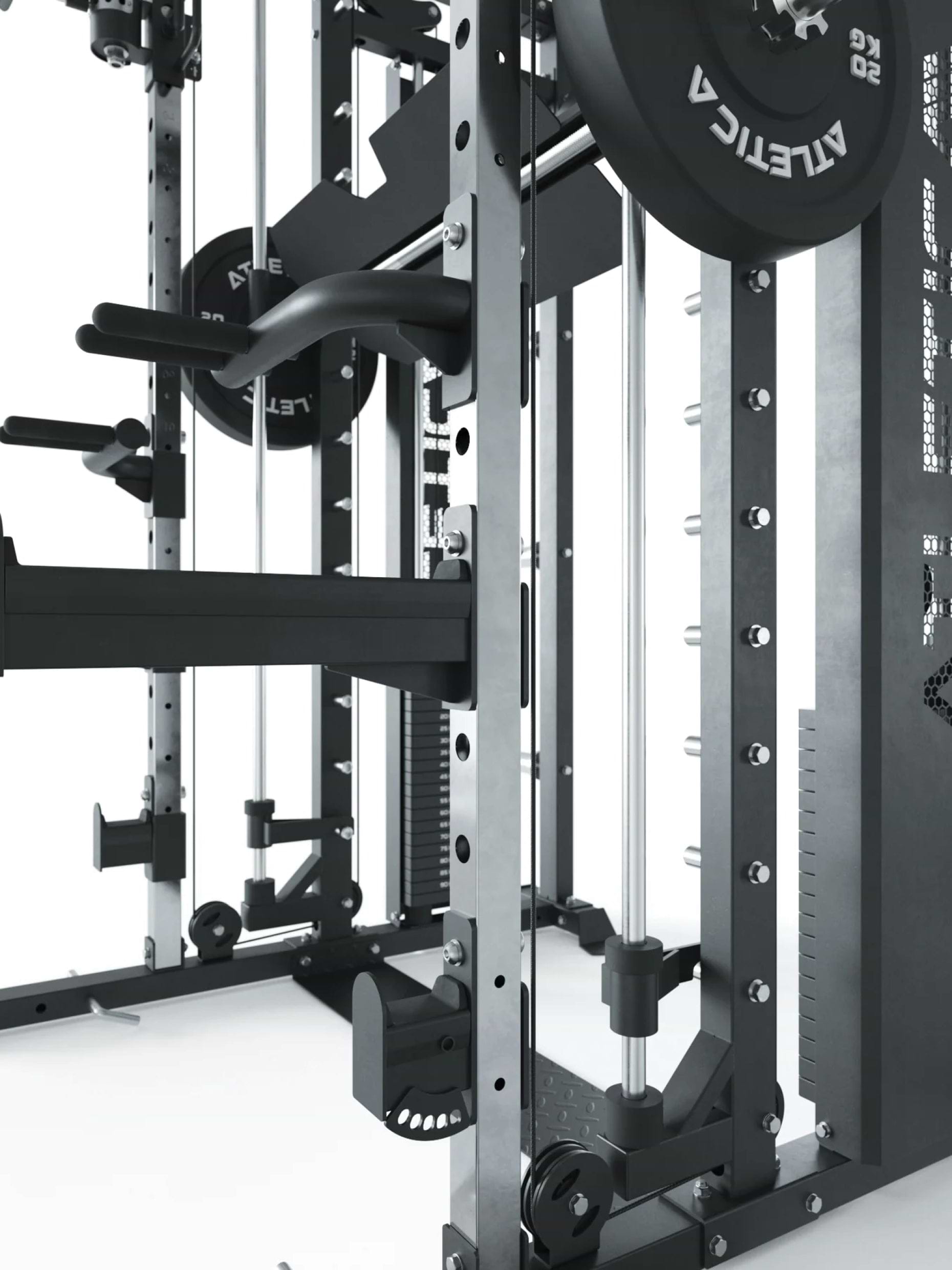 Kraftstation mit Smith Maschine und Flex-Cross System X-Fortress: Laser Honeycomb Logo Technologie