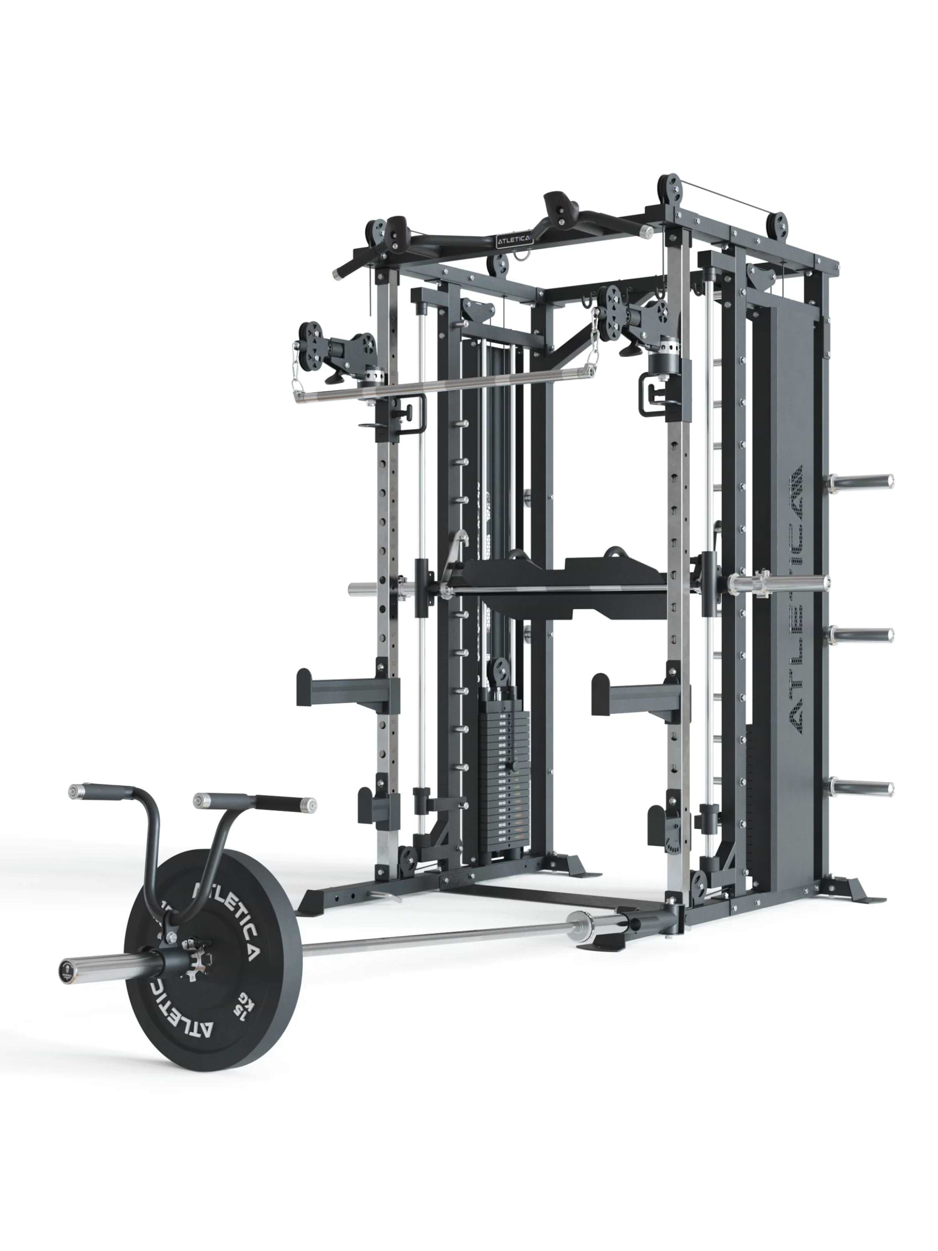 Kraftstation mit Smith Maschine X-Fortress: Beinpresse-Option