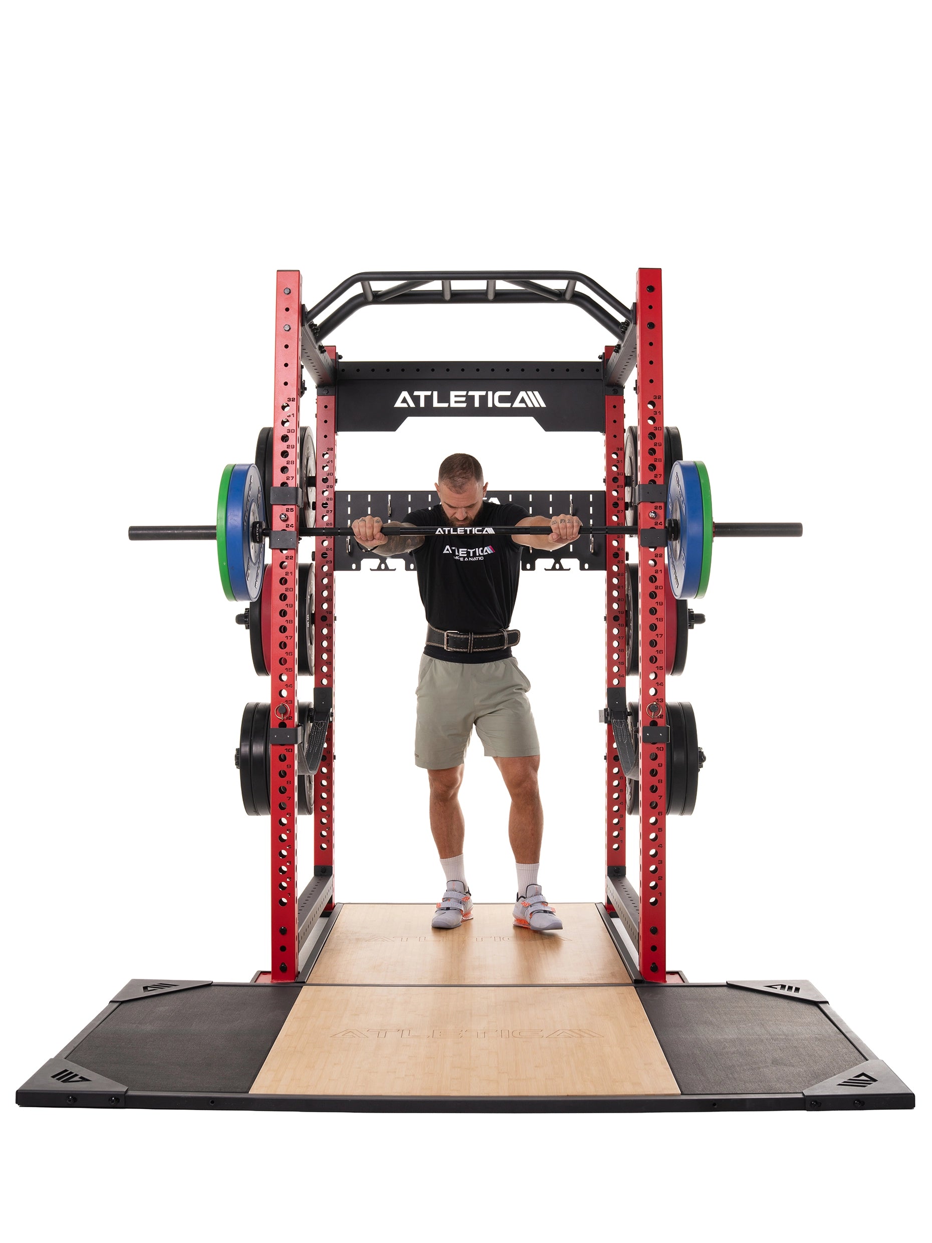 Gewichtheben am Power Rack mit der Kreuzheben T-Form Plattform