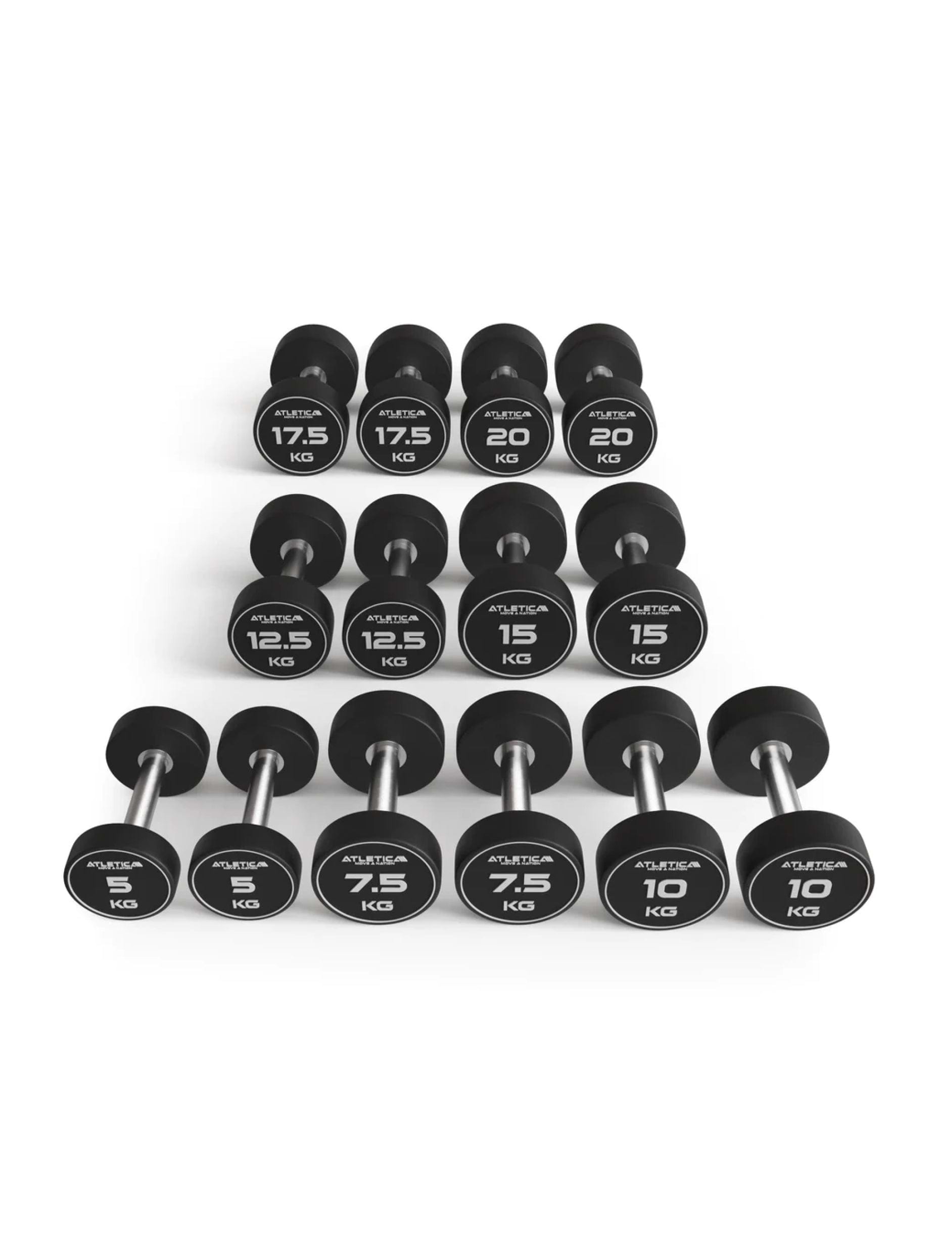 Gewichte: Polyurethan Rundhanteln 5kg-20kg (Paar)Premium Design | Extrem robust | Geruchsfrei | Gerader Griff mit Hartchrom | Paarweise von 5 bis 20 kg