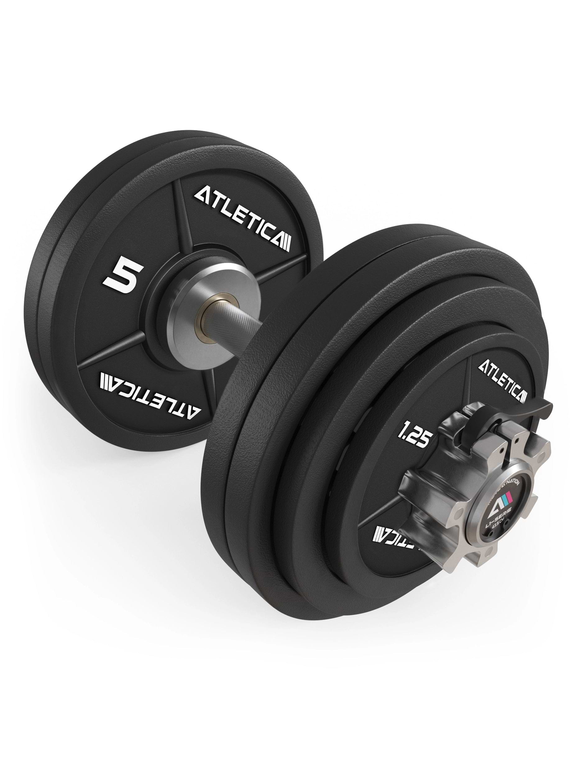 Kurzhanteln mit Gewichten: L1 Olympia Kurzhantel Set | 43.5 cm | 27,5 kg Iron Plates | Ø 50 mm | Studioqualität | 190.000 PSI | Hochbelastbar & verchromt | Kugelgelagert