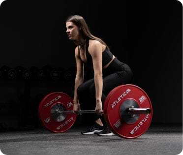 Kreuzheben mit Atletica Langhantel und Competition Bumper Plates Gewichten