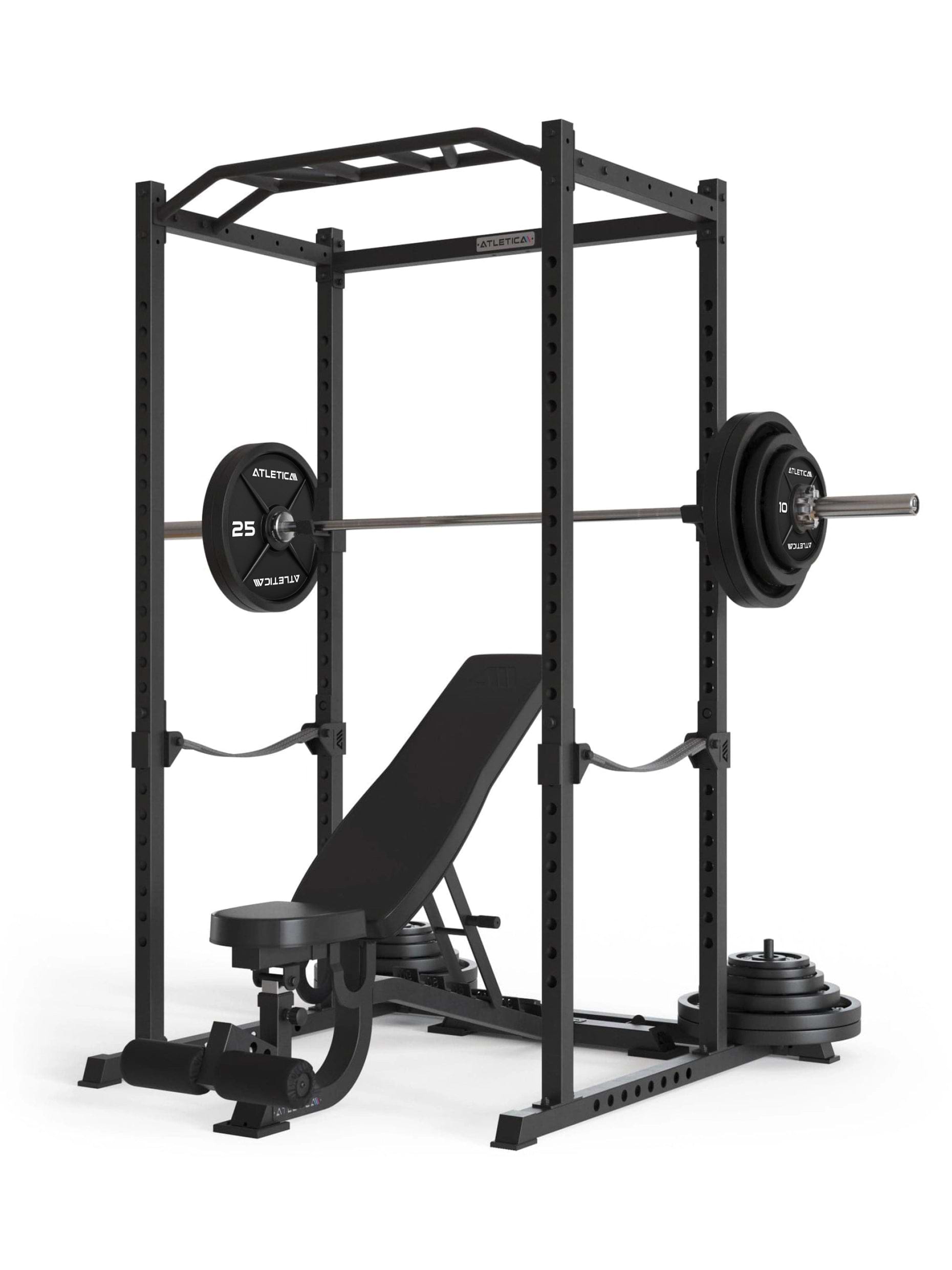 Power Rack R5 Base Käfig: Basiskäfig für Grundübungen, Multi-Grip Pull-Up Bar, Pin-and-Pipe-Safeties, J-Hooks und Gewichts-Pins, ideal für Fitnesstraining mit Hantelbank und Gewichten, #size_213-cm