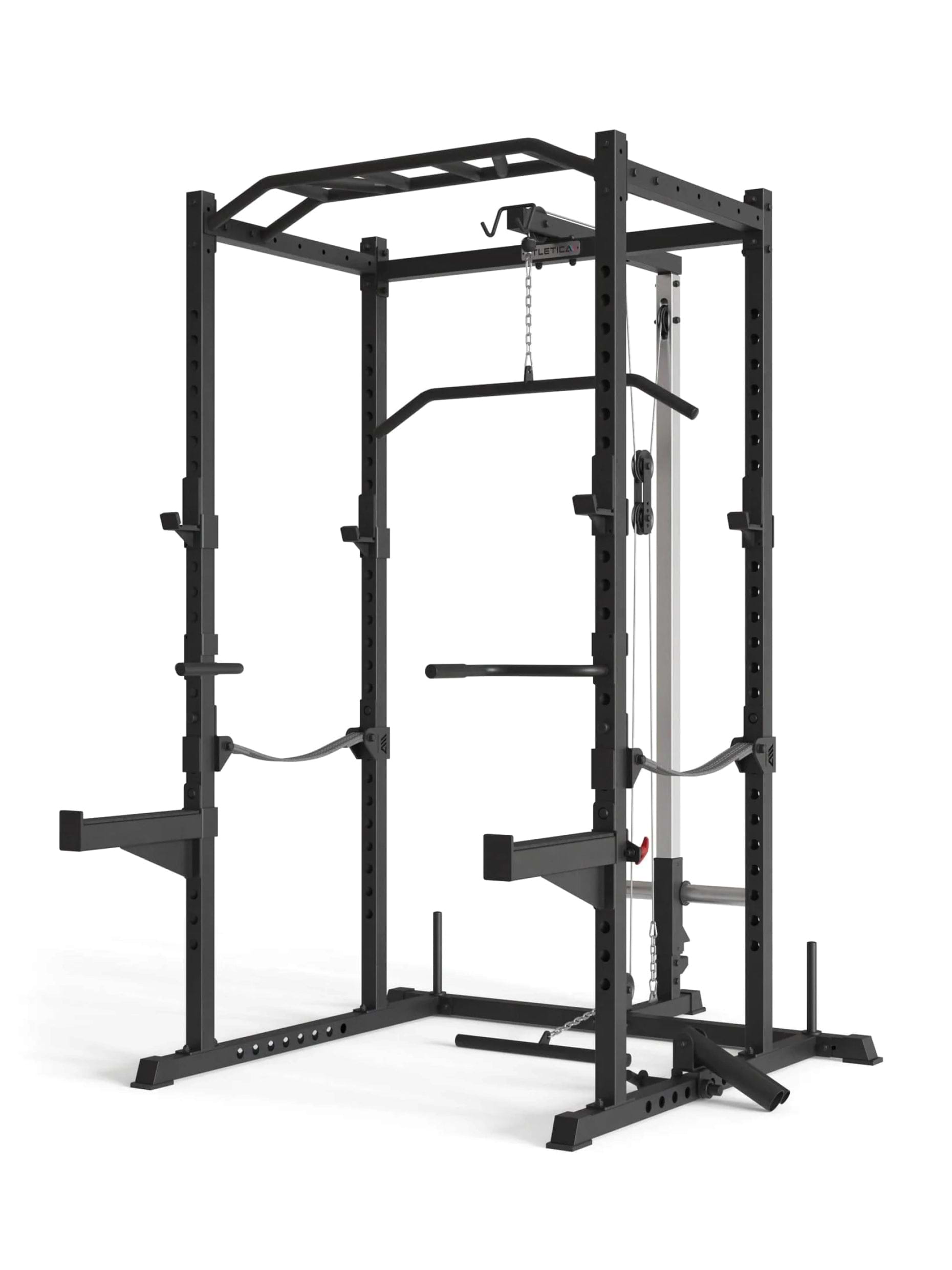 Power Rack mit Vollausstattung R5 Serie, Platzsparende All-in-One-Lösung für das Krafttraining mit Hantelbank und Gewichten zu Hause,