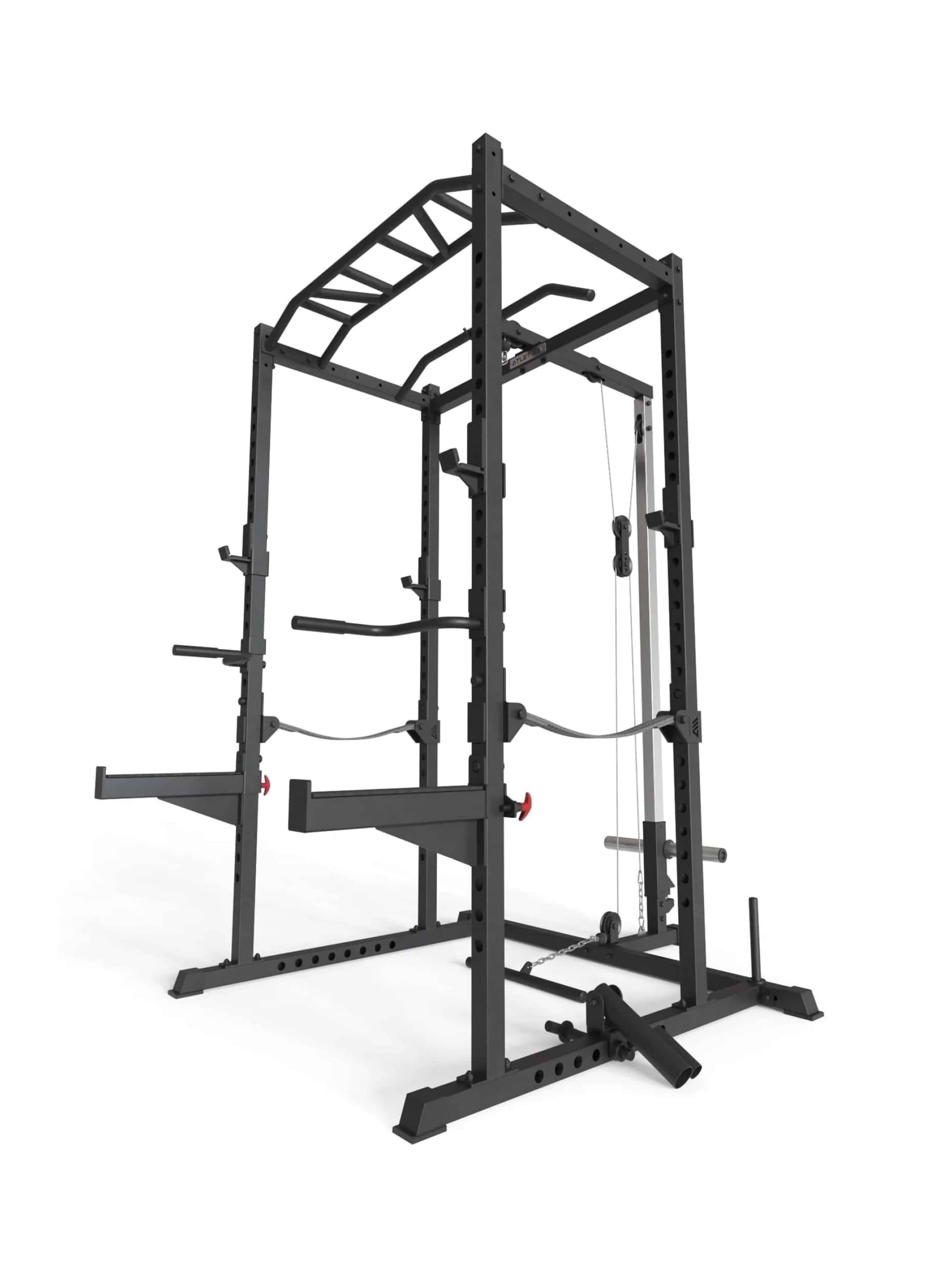 Power Rack mit Vollausstattung R5 Combat,  Platzsparende All-in-One-Lösung für das Krafttraining mit Hantelbank und Gewichten zu Hause, 