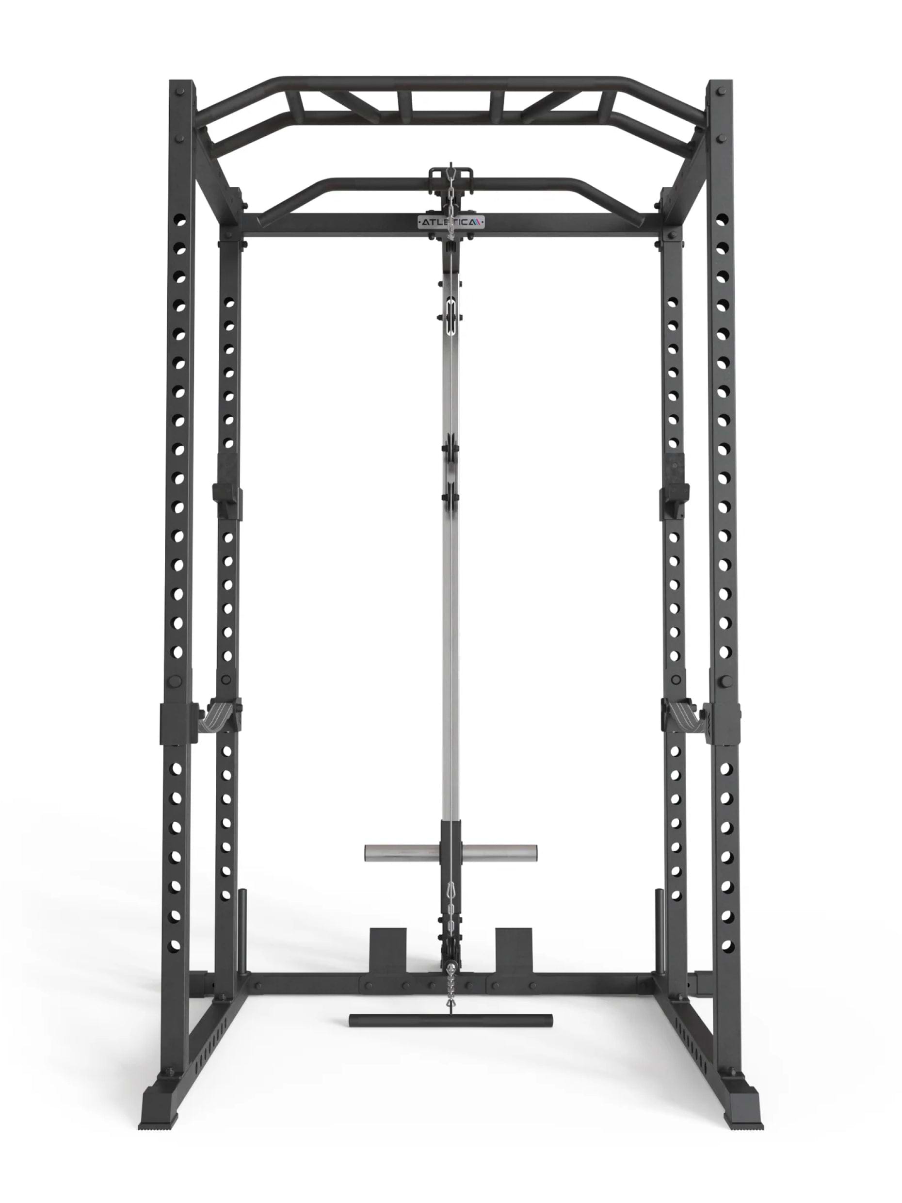 Power Rack Vega R5: Power Rack mit Latzug, Multi-Grip Pull-Up Bar, Pin-and-Pipe-Safeties, J-Hooks und Weight-Pins, ideal für Fitnesstraining mit Gewichten und Hantelbank, 