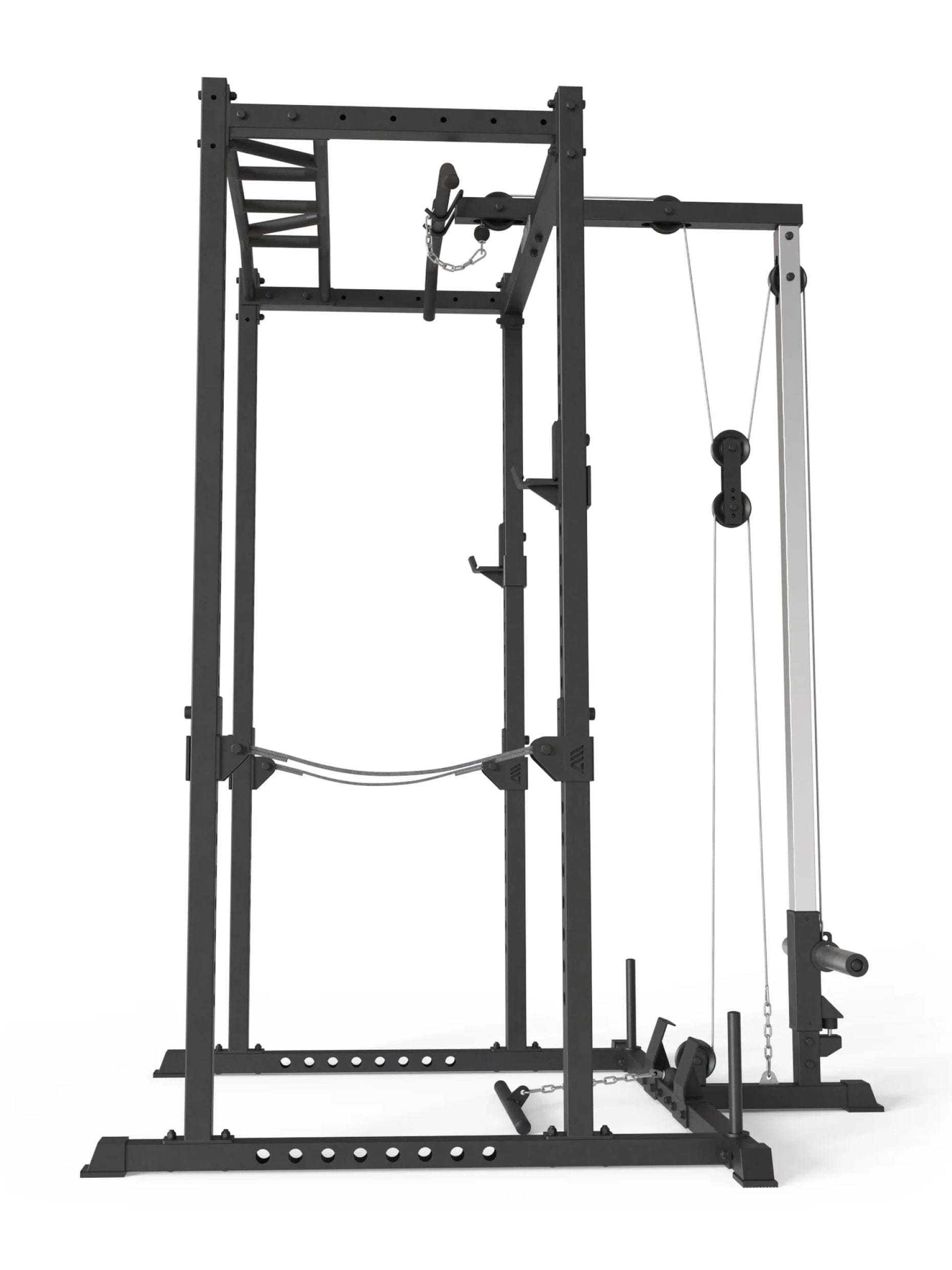 Power Rack Vega R5 mit Latzug:  Multi-Grip Pull-Up Bar, Pin-and-Pipe-Safeties, J-Hooks und Weight-Pins, ideal für Fitnesstraining mit Gewichten und Hantelbank, 