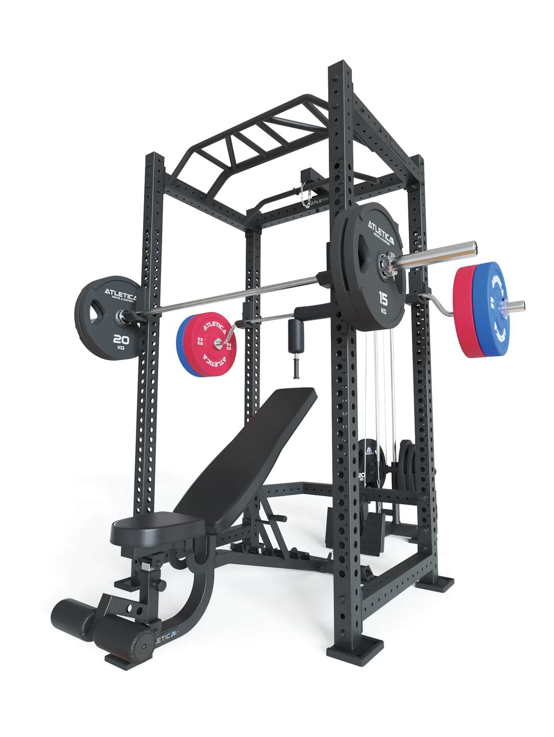 Power Rack R8-BlackHawk: Multi-Grip Bar, 4 J-Hooks 