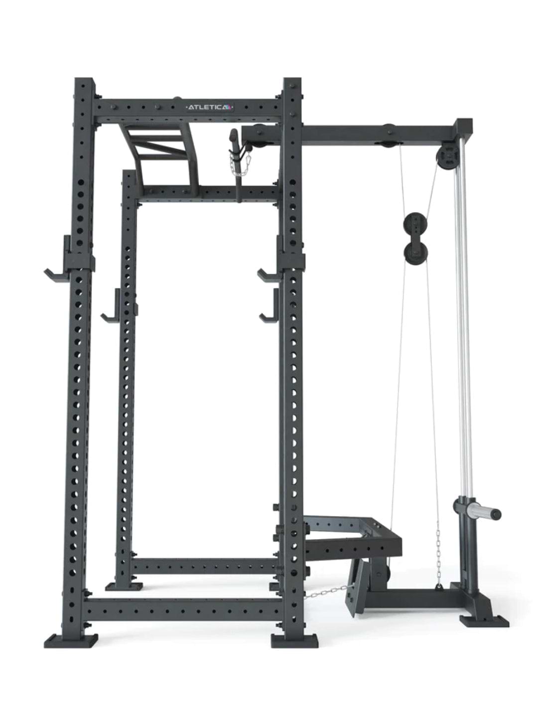 Full Squat Rack R8-BlackHawk: Plate Loaded mit Latzug & Rudereinheit 