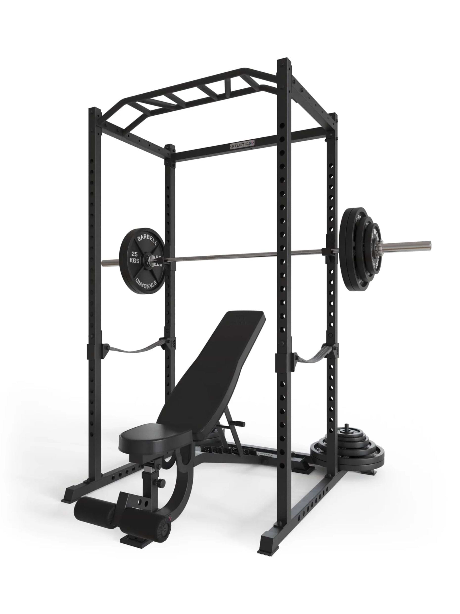 R5 Base Käfig Power Rack: Basiskäfig für Grundübungen, Multi-Grip Pull-Up Bar, Pin-and-Pipe-Safeties, J-Hooks und Gewichts-Pins, ideal für Fitnesstraining mit Hantelbank und Gewichten,  