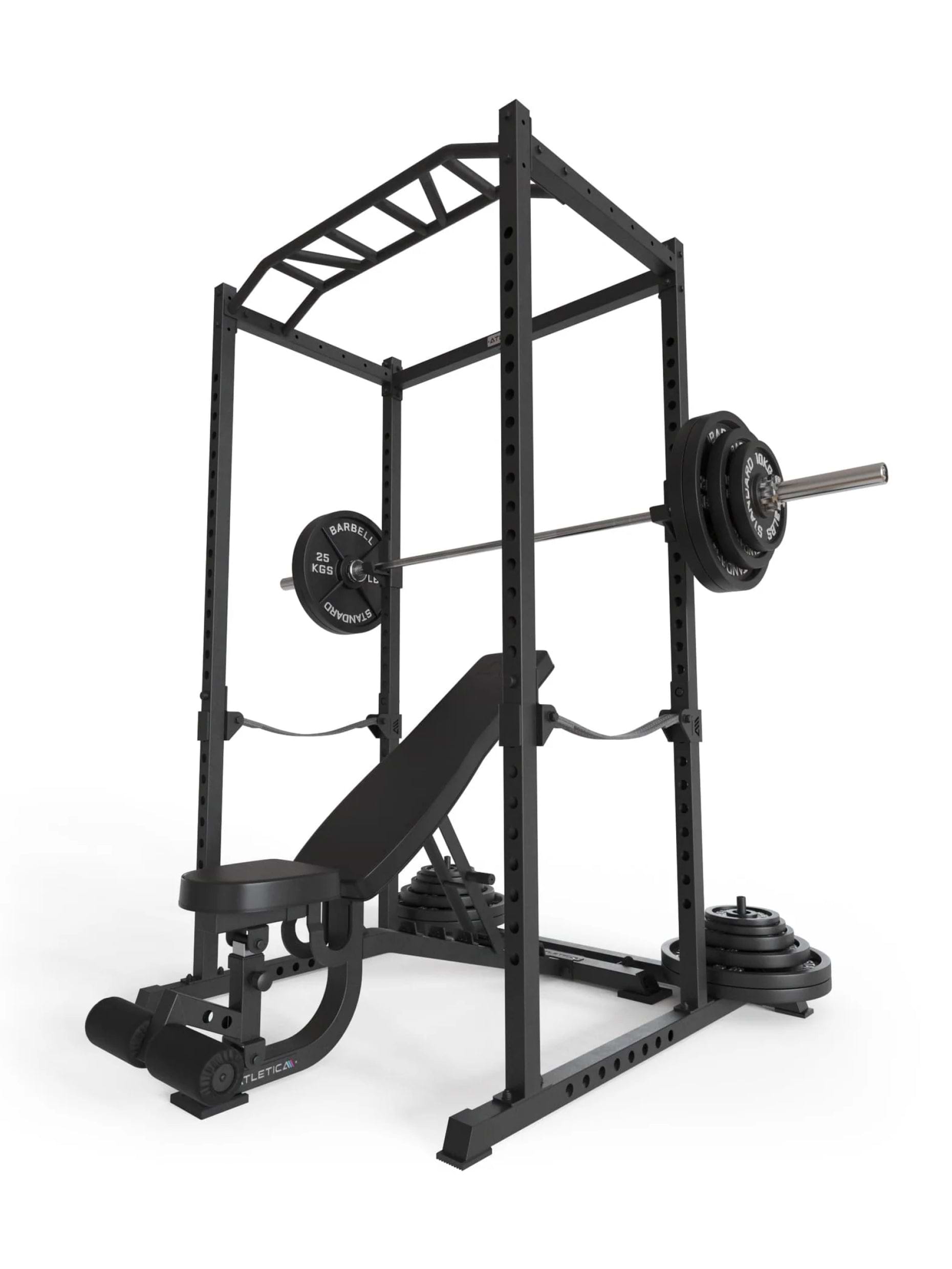 Power Cage R5 Base Käfig: Basiskäfig für Grundübungen, Multi-Grip Pull-Up Bar, Pin-and-Pipe-Safeties, J-Hooks und Gewichts-Pins, ideal für Fitnesstraining mit Hantelbank und Gewichten,
