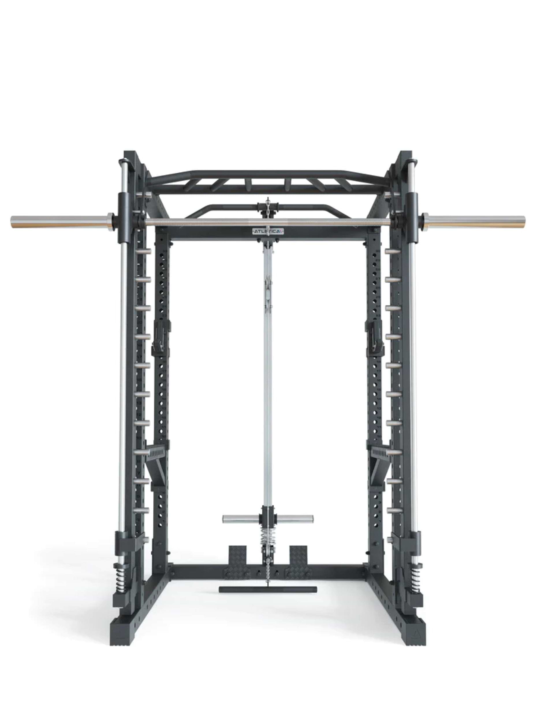 Power Rack R7-Forge: Smith kann optional vor oder hinter dem Rack angebracht werden, 